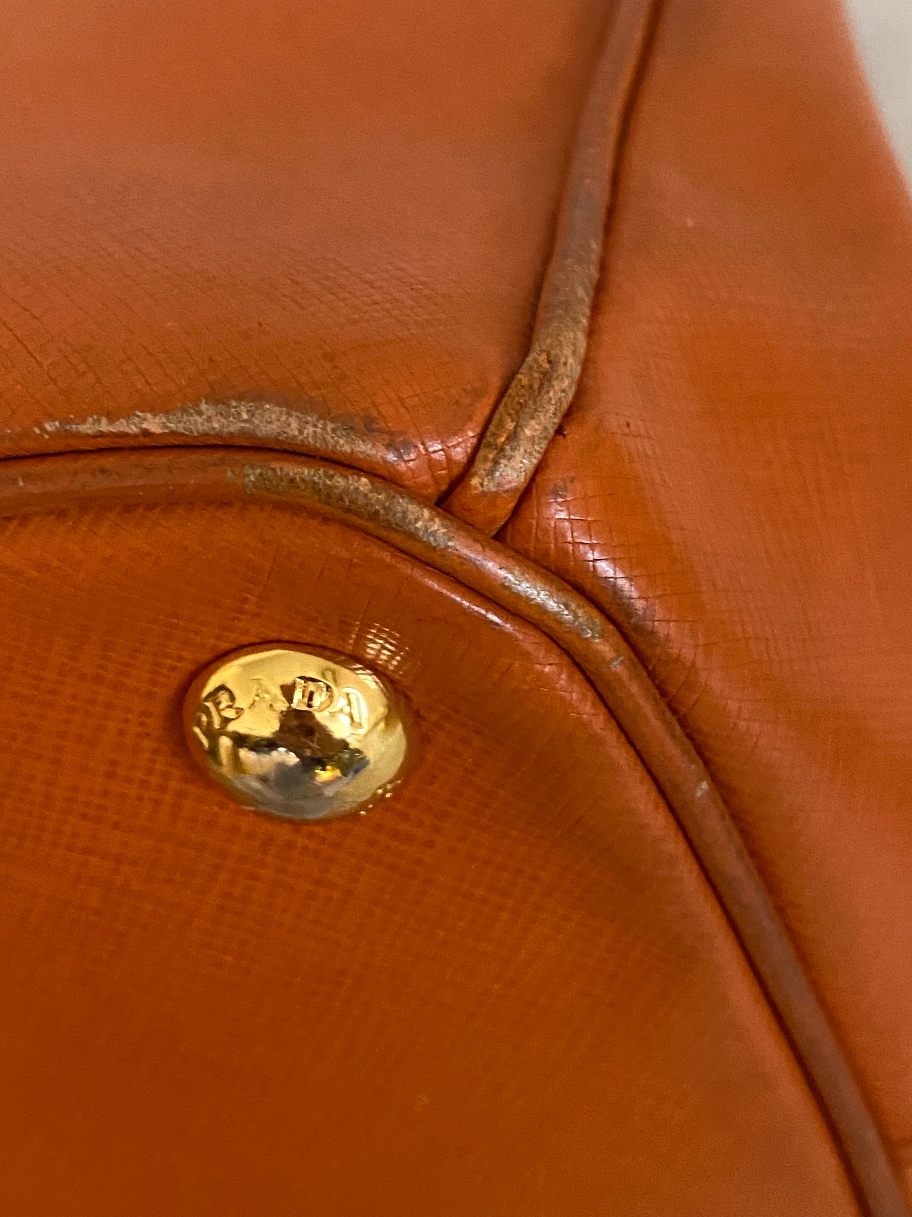 Prada Orange Galleria Double Zip Large Bag-handbag-Prada-The Closet Egypt