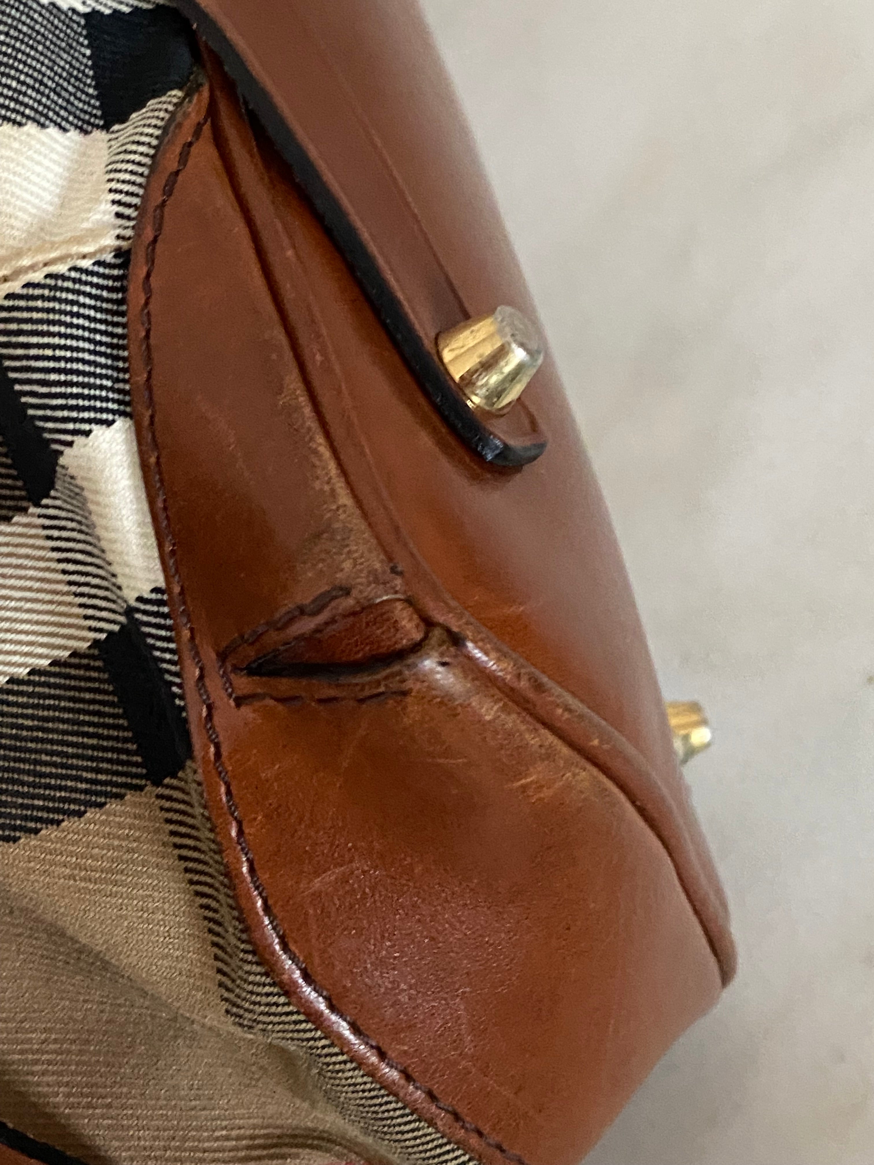 Burberry Camel Lynher Bridle House Check Top Handle Bag-handbag-Burberry-The Closet Egypt