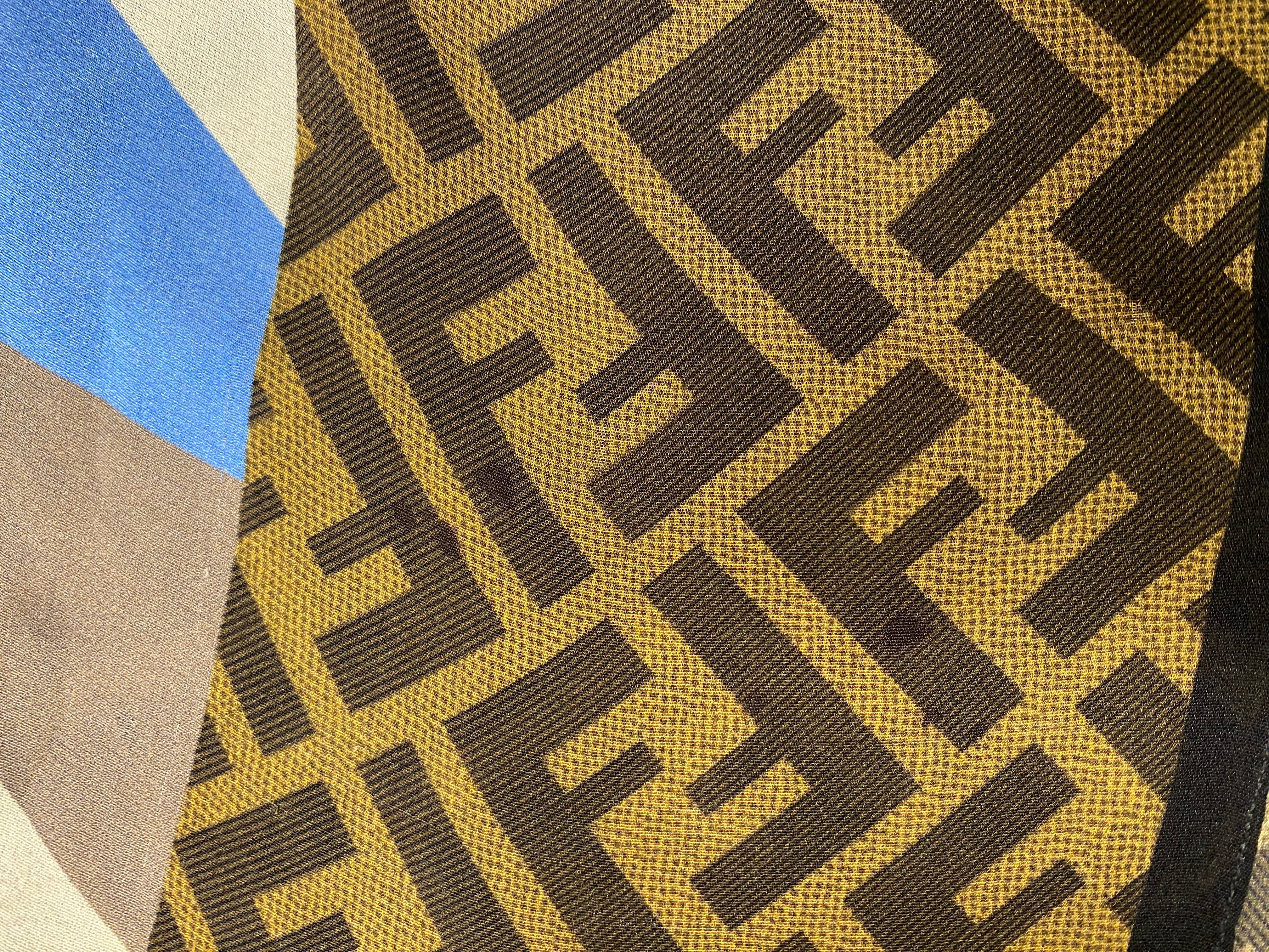 Fendi Multicolor FF Long Silk Scarf-Scarf-Fendi-The Closet Egypt