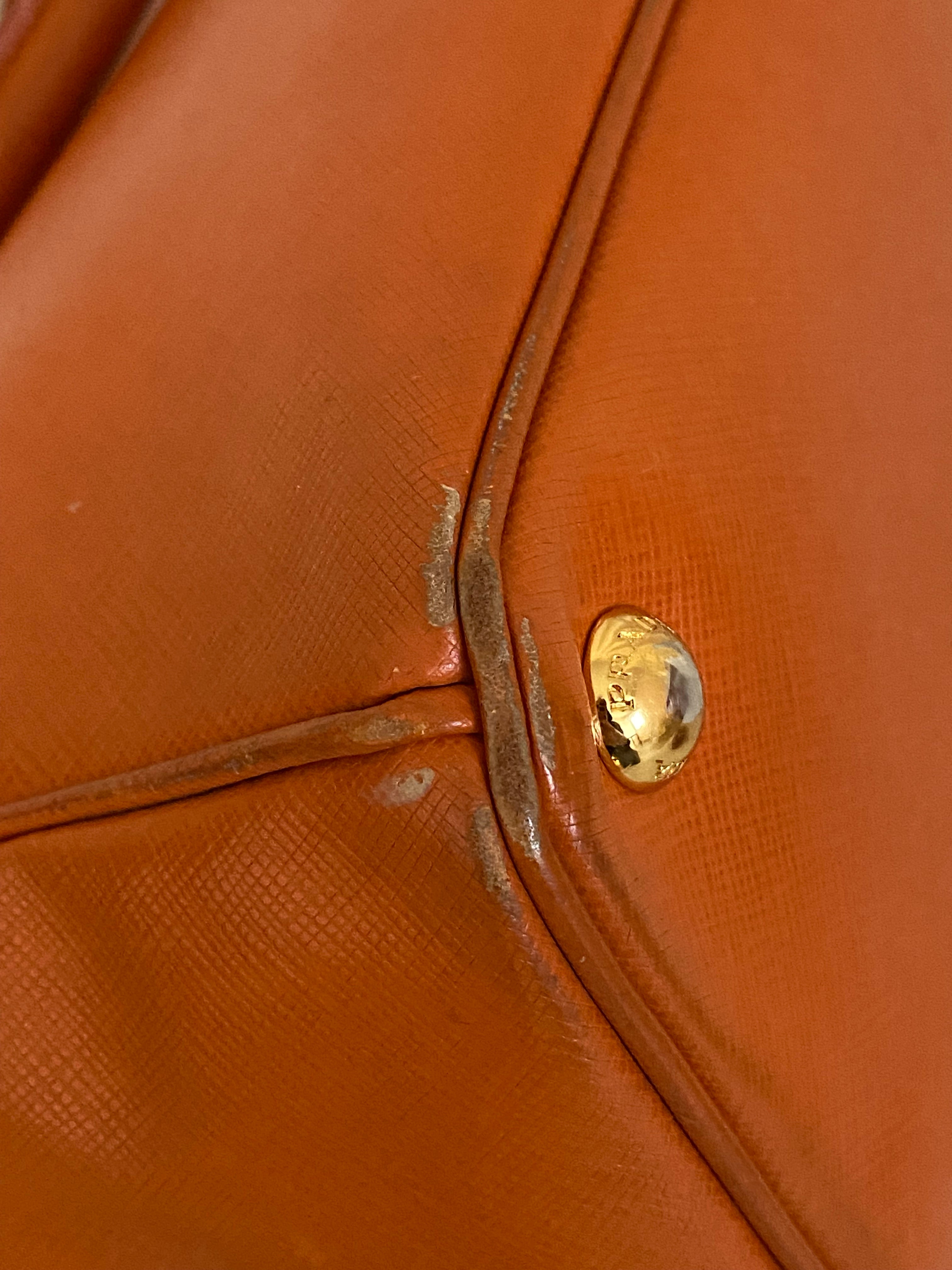 Prada Orange Galleria Double Zip Large Bag-handbag-Prada-The Closet Egypt