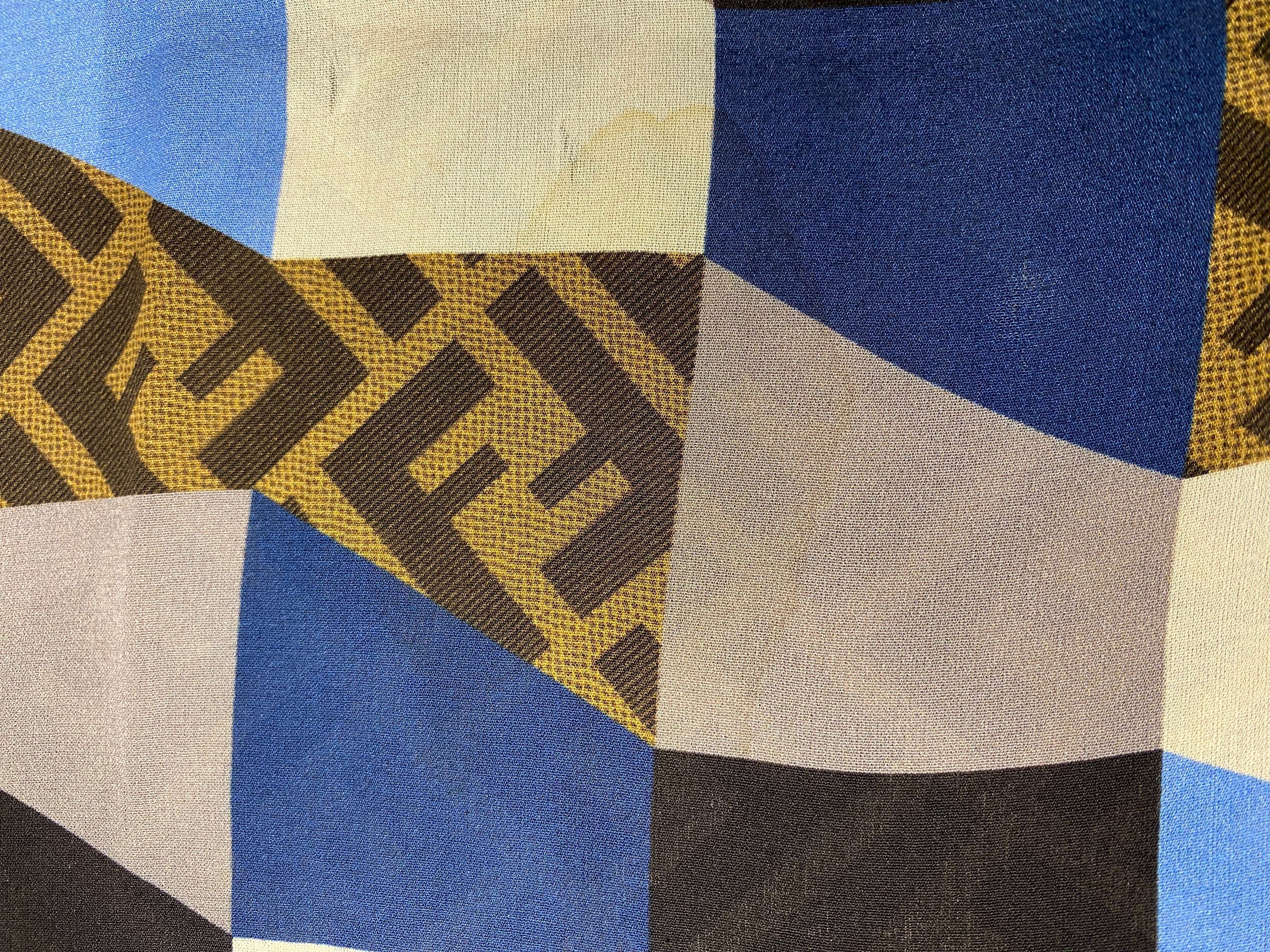 Fendi Multicolor FF Long Silk Scarf-Scarf-Fendi-The Closet Egypt