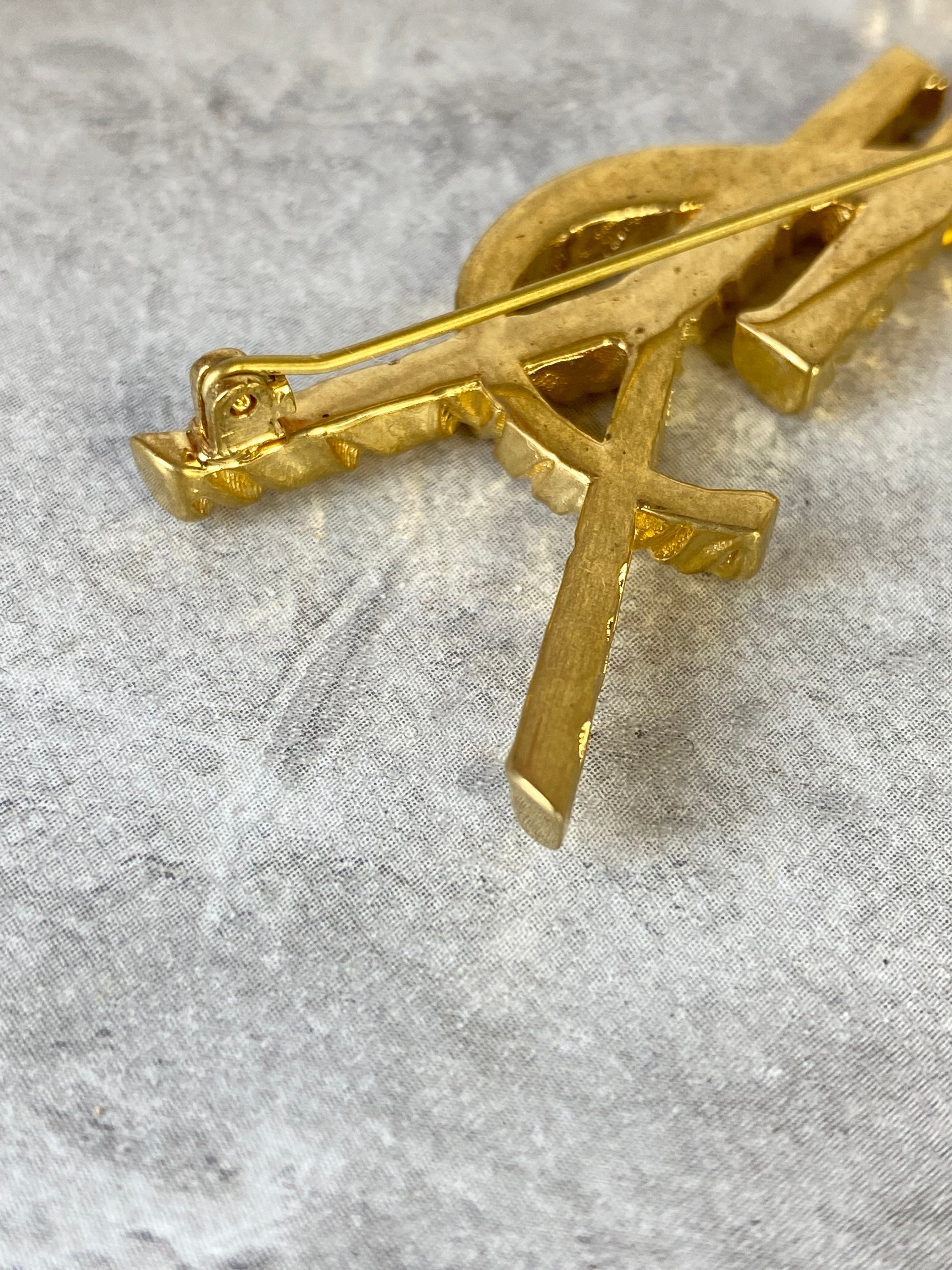 YSL Gold Brooch-Brooch-YSL-The Closet Egypt
