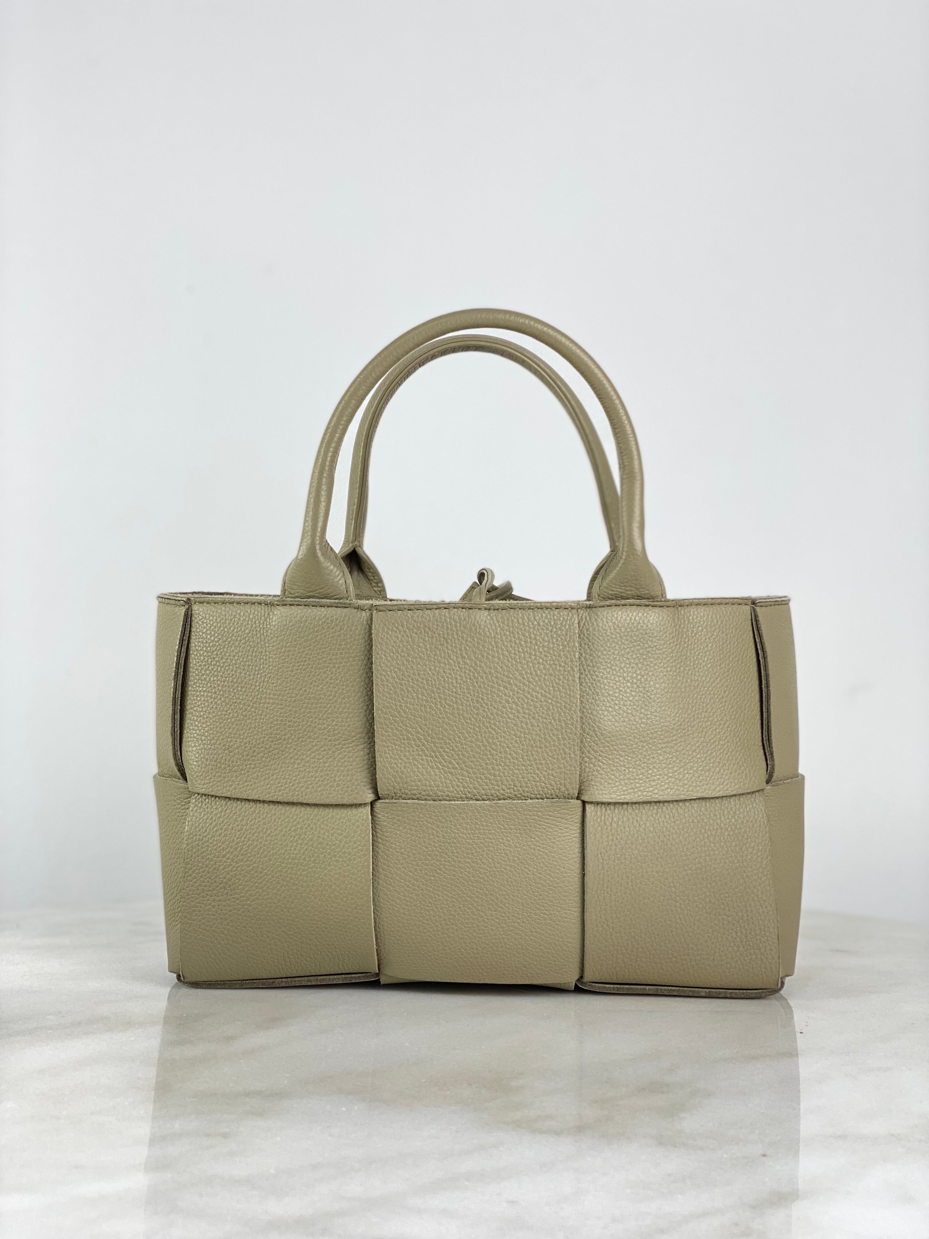 Bottega Veneta Grey Arco Mini Tote Bag W/ Pouch & Strap