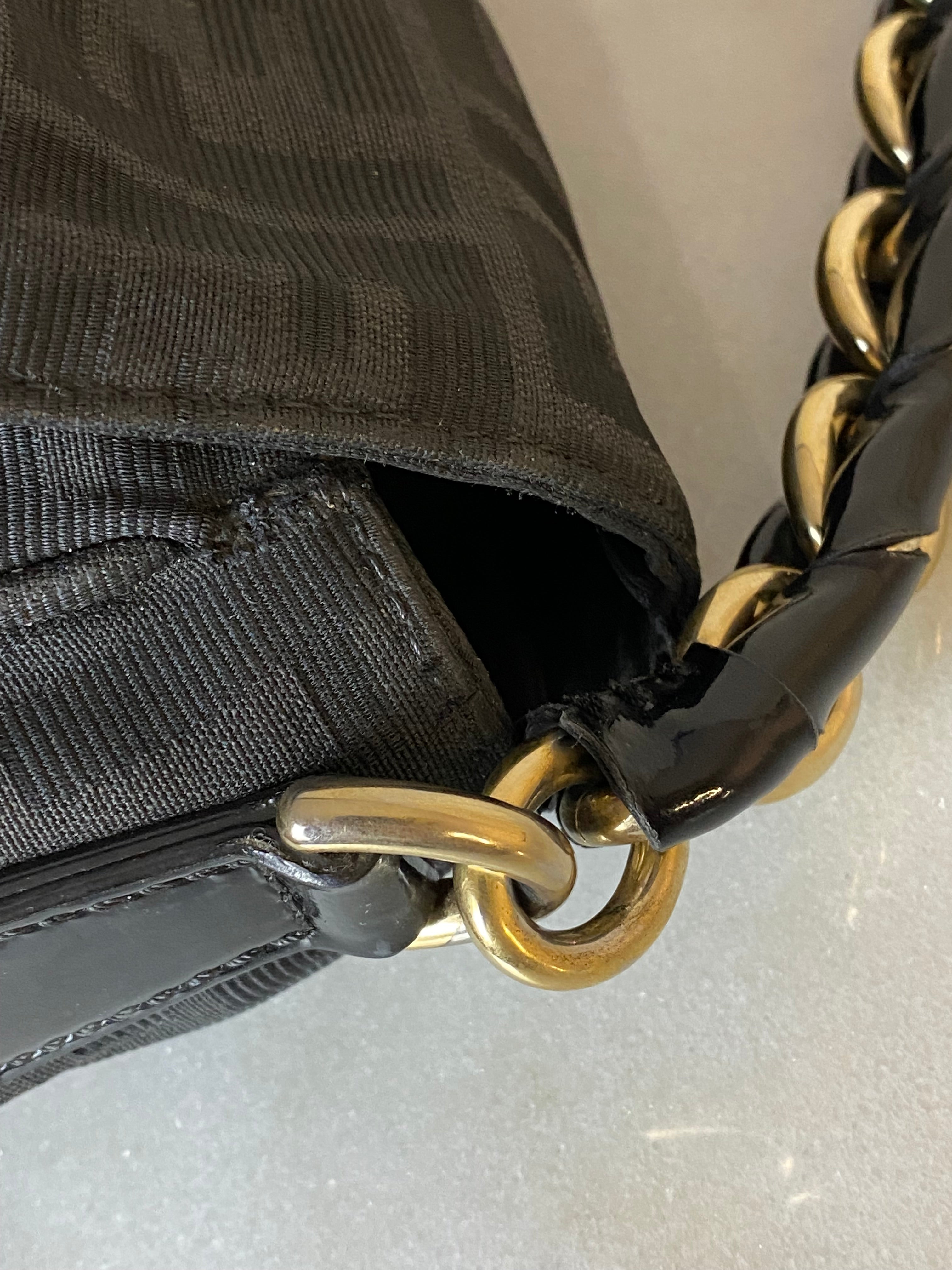 Fendi Black Mia FF Fabric Shoulder Bag-handbag-Fendi-The Closet Egypt