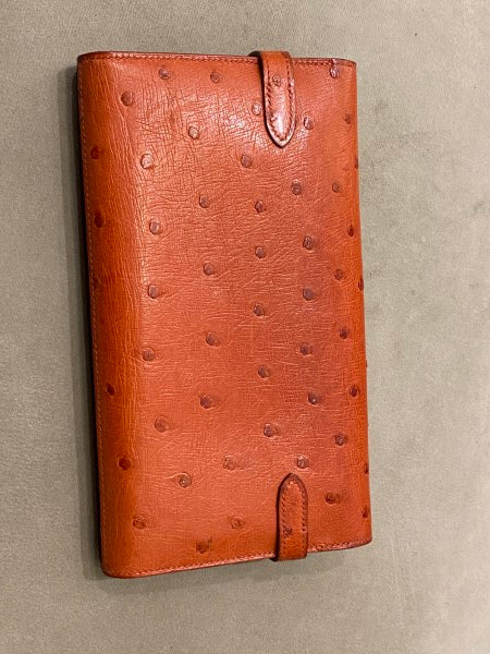 Hermes Brown Ostrich Classic Kelly Wallet-wallet-Hermes-The Closet Egypt