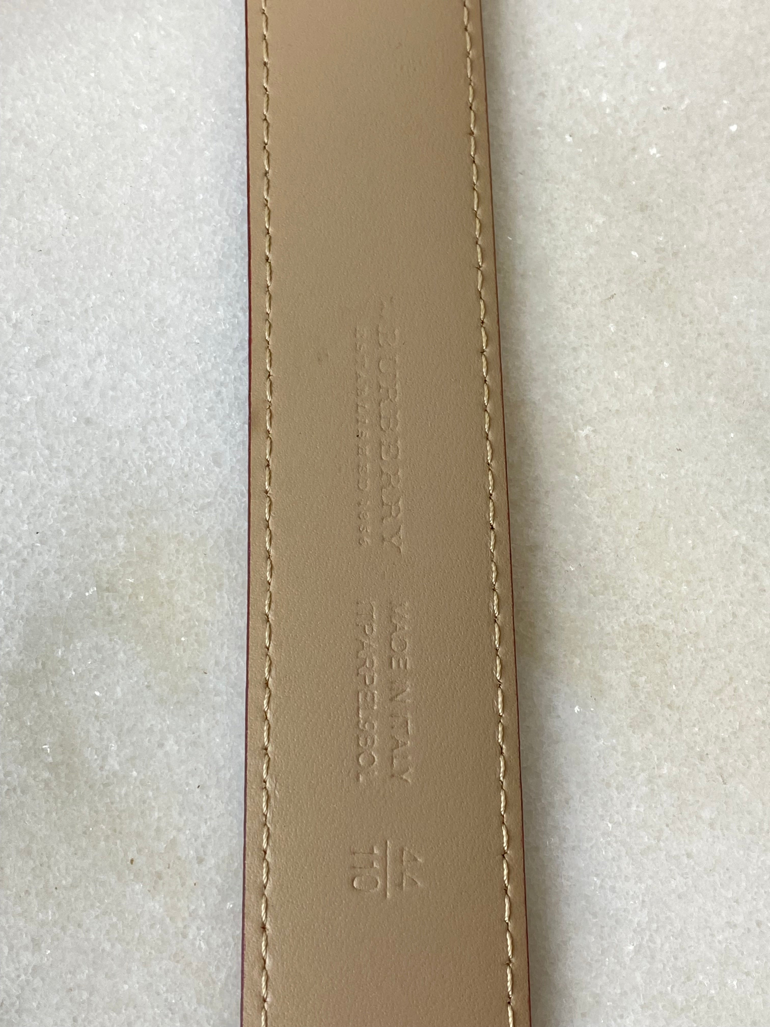 Burberry Dark Red Vernis House Check Belt 44-Belt-Burberry-The Closet Egypt