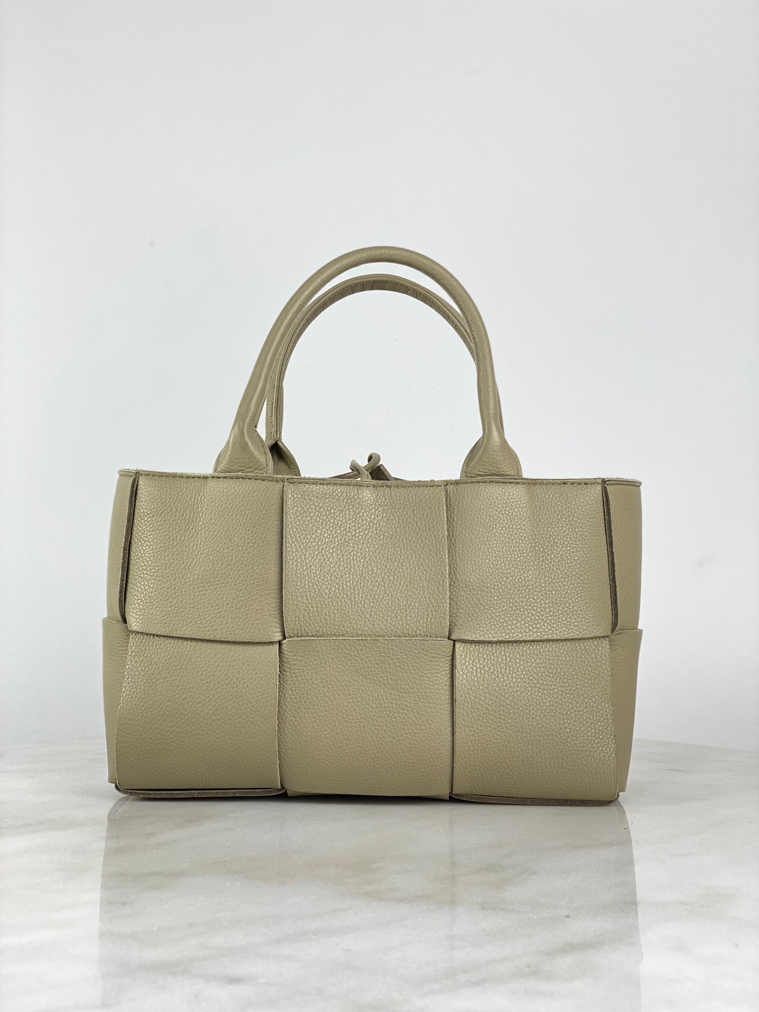 Bottega Veneta Grey Arco Mini Tote Bag W/ Pouch & Strap