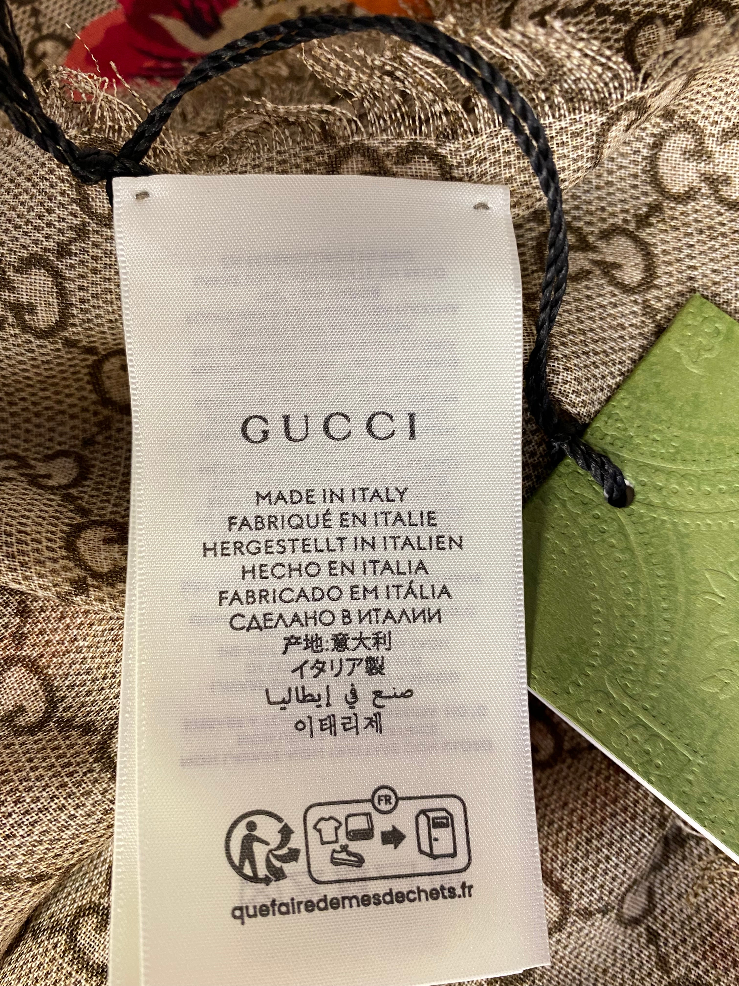 Gucci Bicolor GG Floral Scarf-Scarf-Gucci-The Closet Egypt