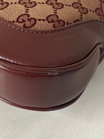Gucci Burgundy GG Supreme Jackie 1961 Small Shoulder Bag-handbag-Gucci-The Closet Egypt