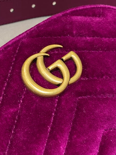 Gucci Violet Velvet GG Marmont Mini Belt Bag-Belt Bag-Gucci-The Closet Egypt