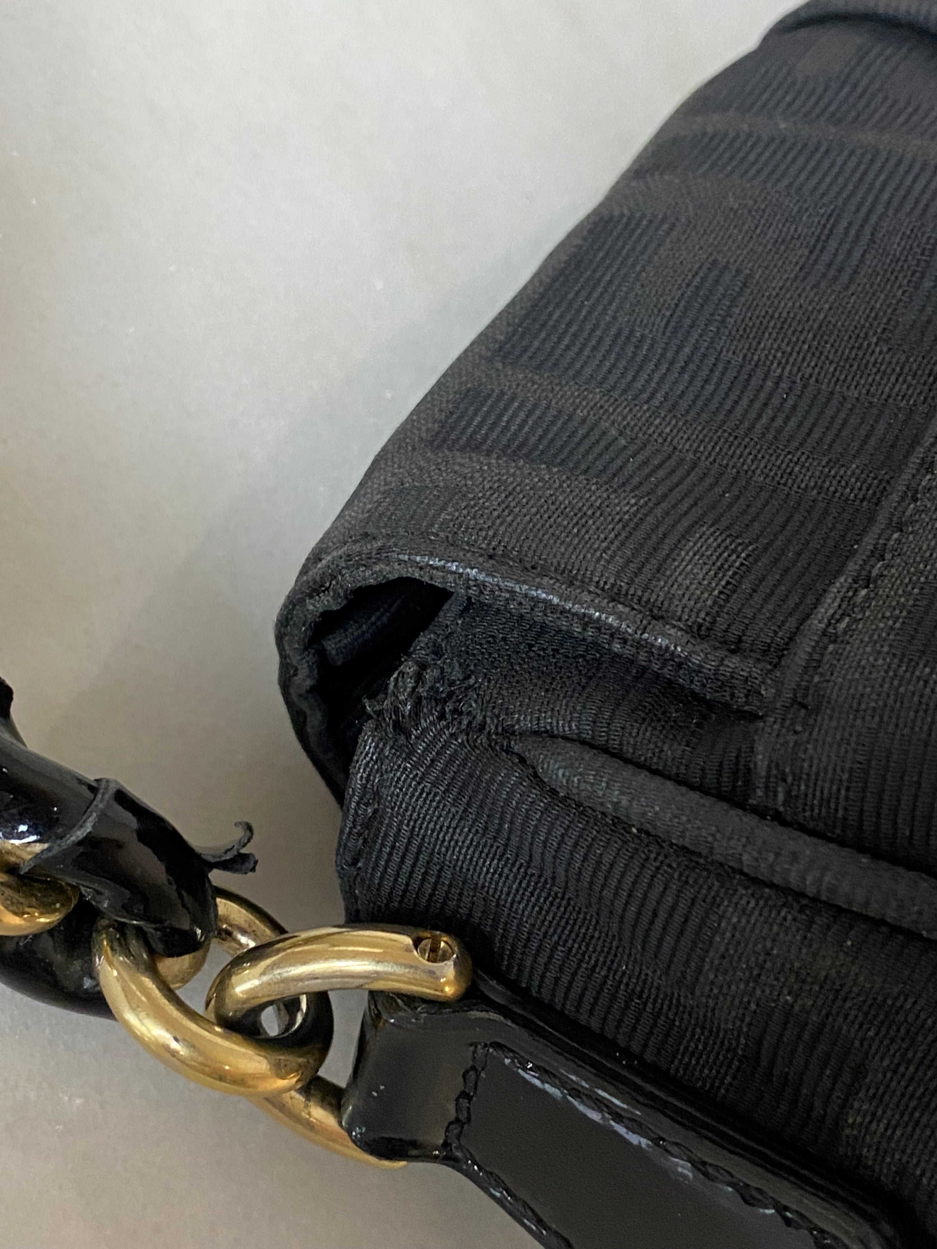 Fendi Black Mia FF Fabric Shoulder Bag-handbag-Fendi-The Closet Egypt