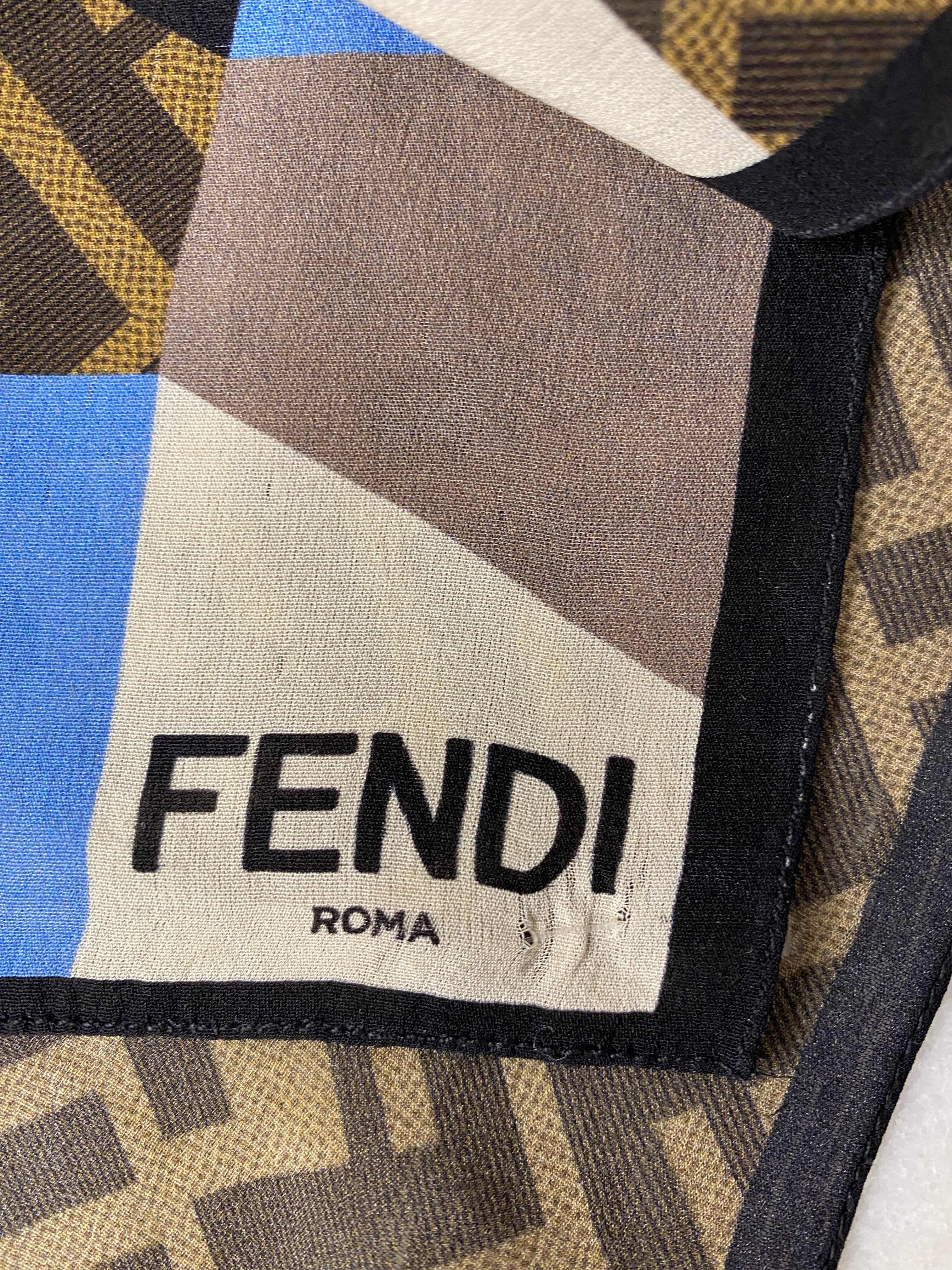 Fendi Multicolor FF Long Silk Scarf-Scarf-Fendi-The Closet Egypt