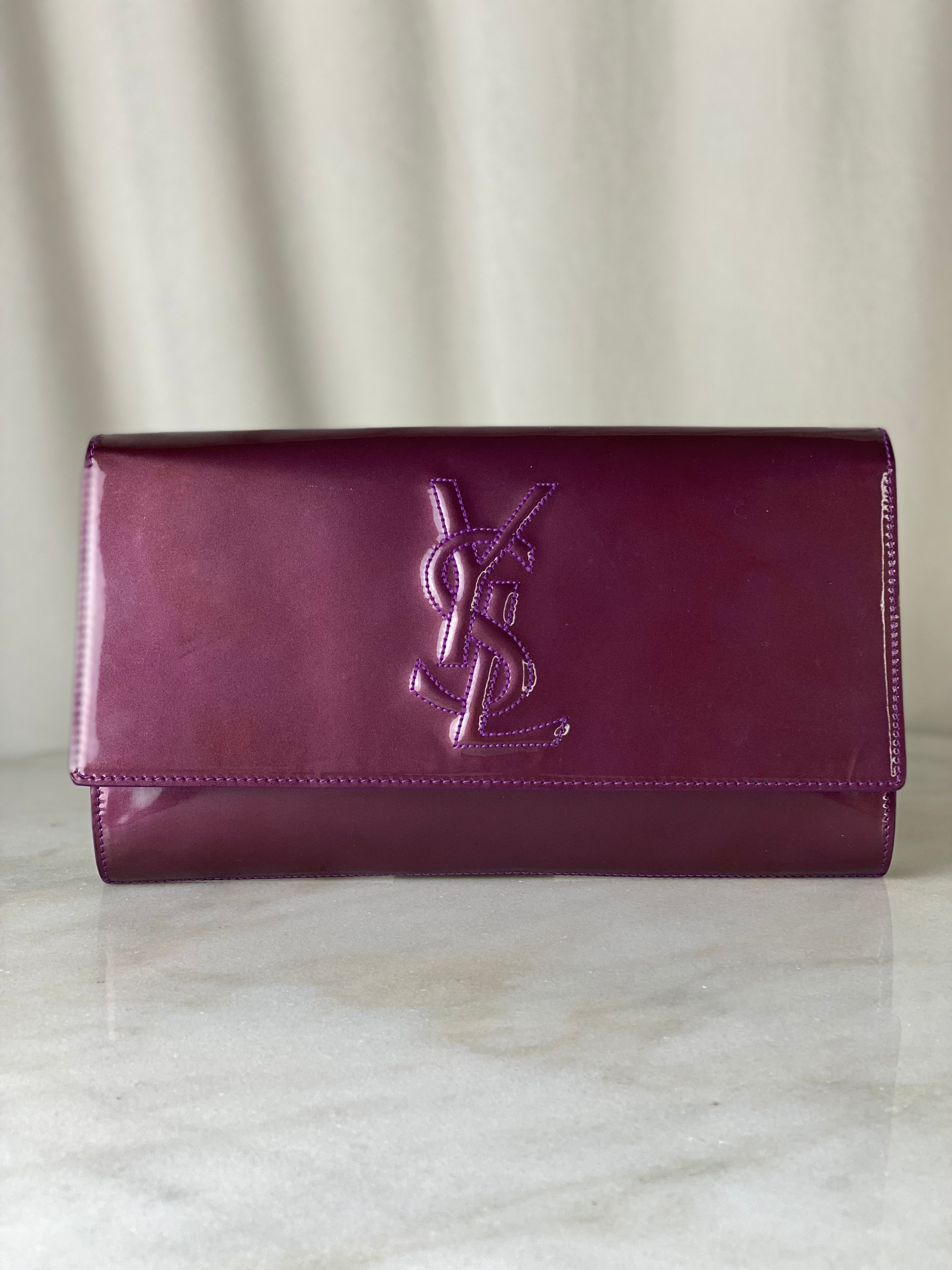YSL Burgundy Belle De Jour Vernis Pouch