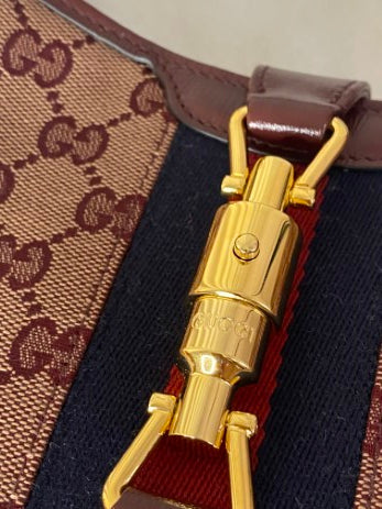 Gucci Burgundy GG Supreme Jackie 1961 Small Shoulder Bag-handbag-Gucci-The Closet Egypt