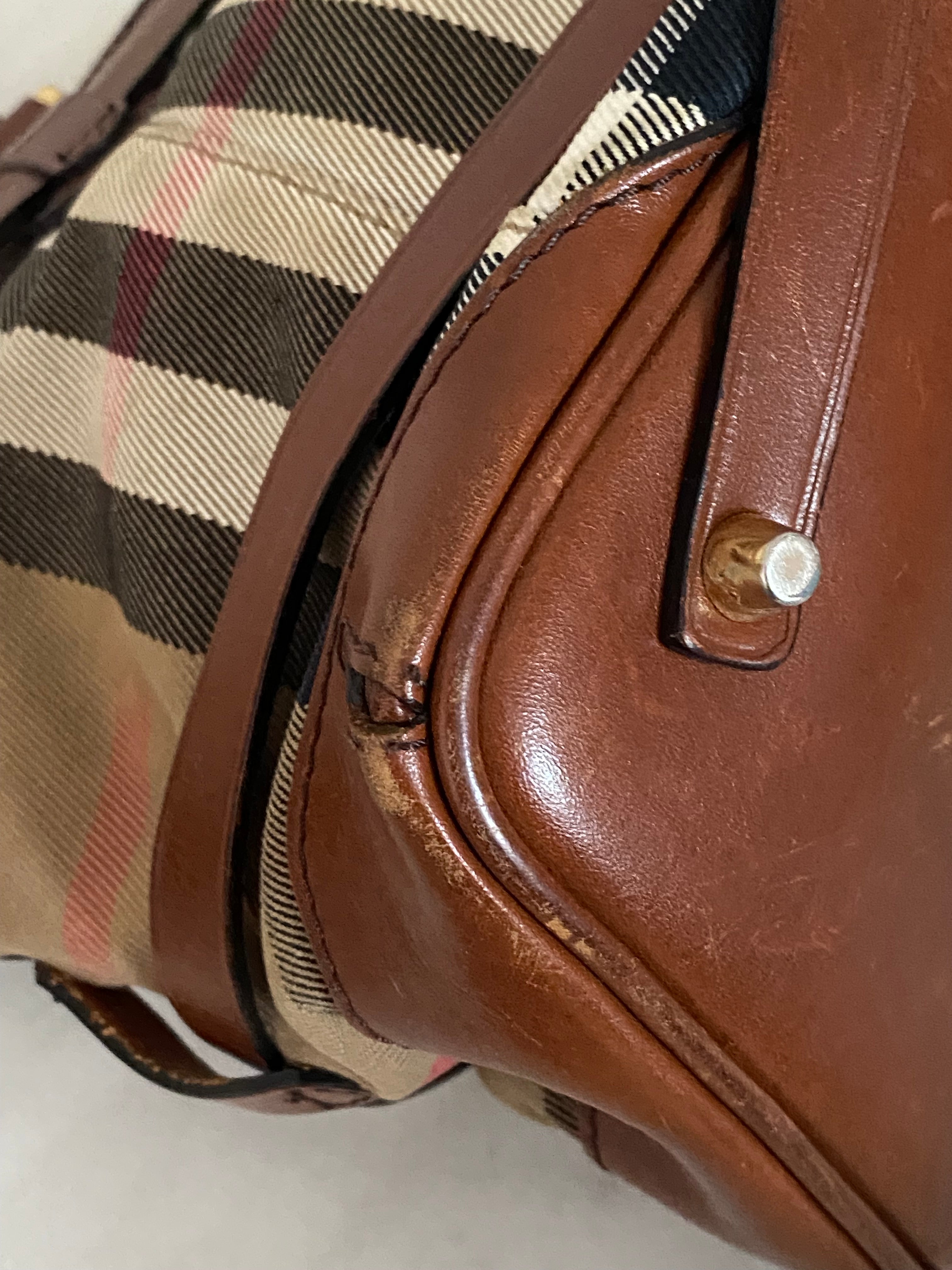 Burberry Camel Lynher Bridle House Check Top Handle Bag-handbag-Burberry-The Closet Egypt