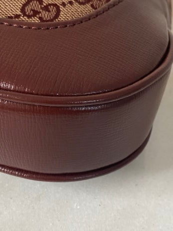 Gucci Burgundy GG Supreme Jackie 1961 Small Shoulder Bag-handbag-Gucci-The Closet Egypt