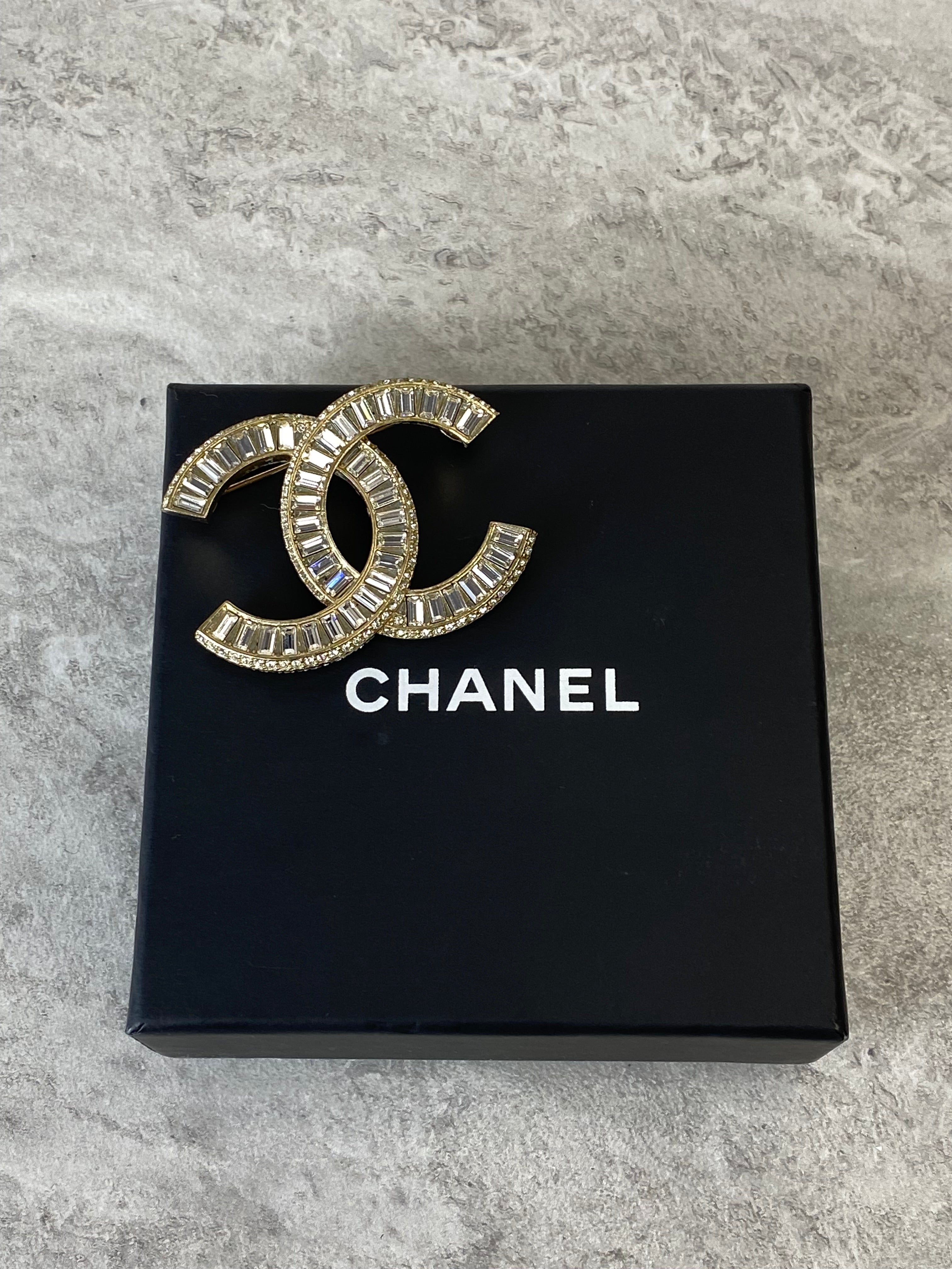 Chanel Gold CC Crystal Brooch-Brooch-Chanel-The Closet Egypt