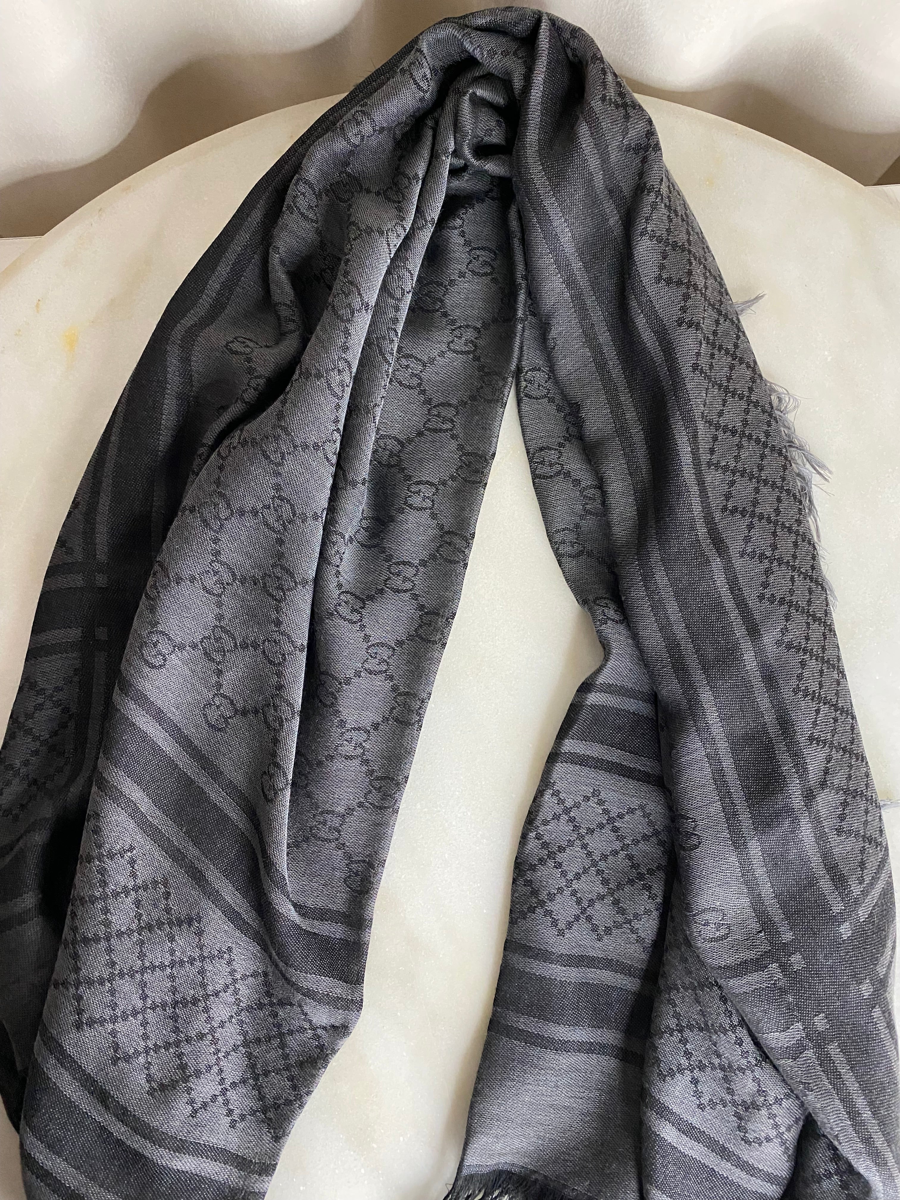 Gucci Greyish Scarf-Scarf-Gucci-The Closet Egypt