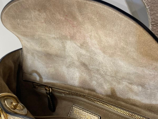 Christian Dior Metallic Gold Lady Dior Cannage Medium Bag-handbag-Christian Dior-The Closet Egypt