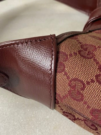 Gucci Burgundy GG Supreme Jackie 1961 Small Shoulder Bag-handbag-Gucci-The Closet Egypt