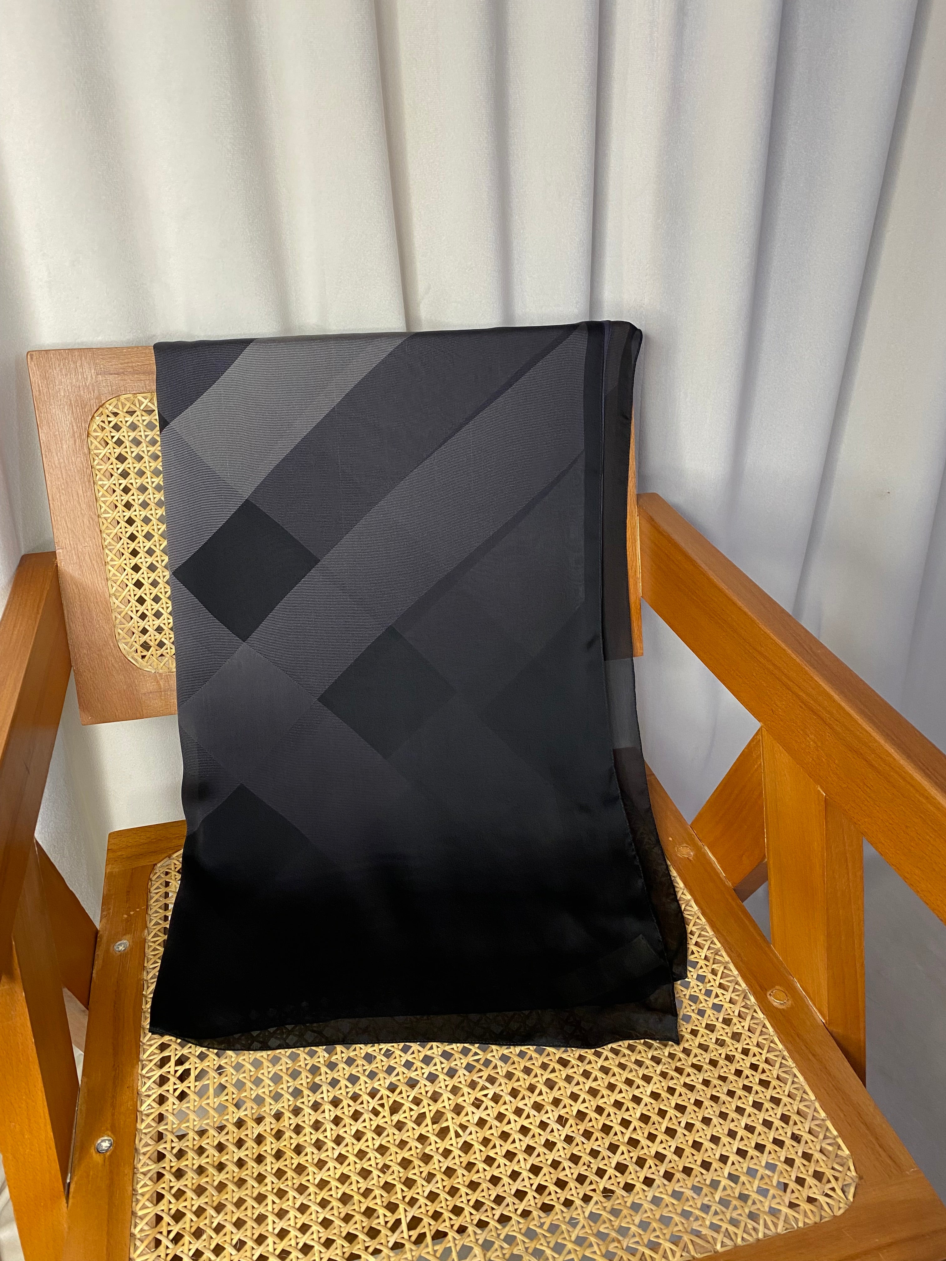Burberry Tricolor Long Silk Scarf
