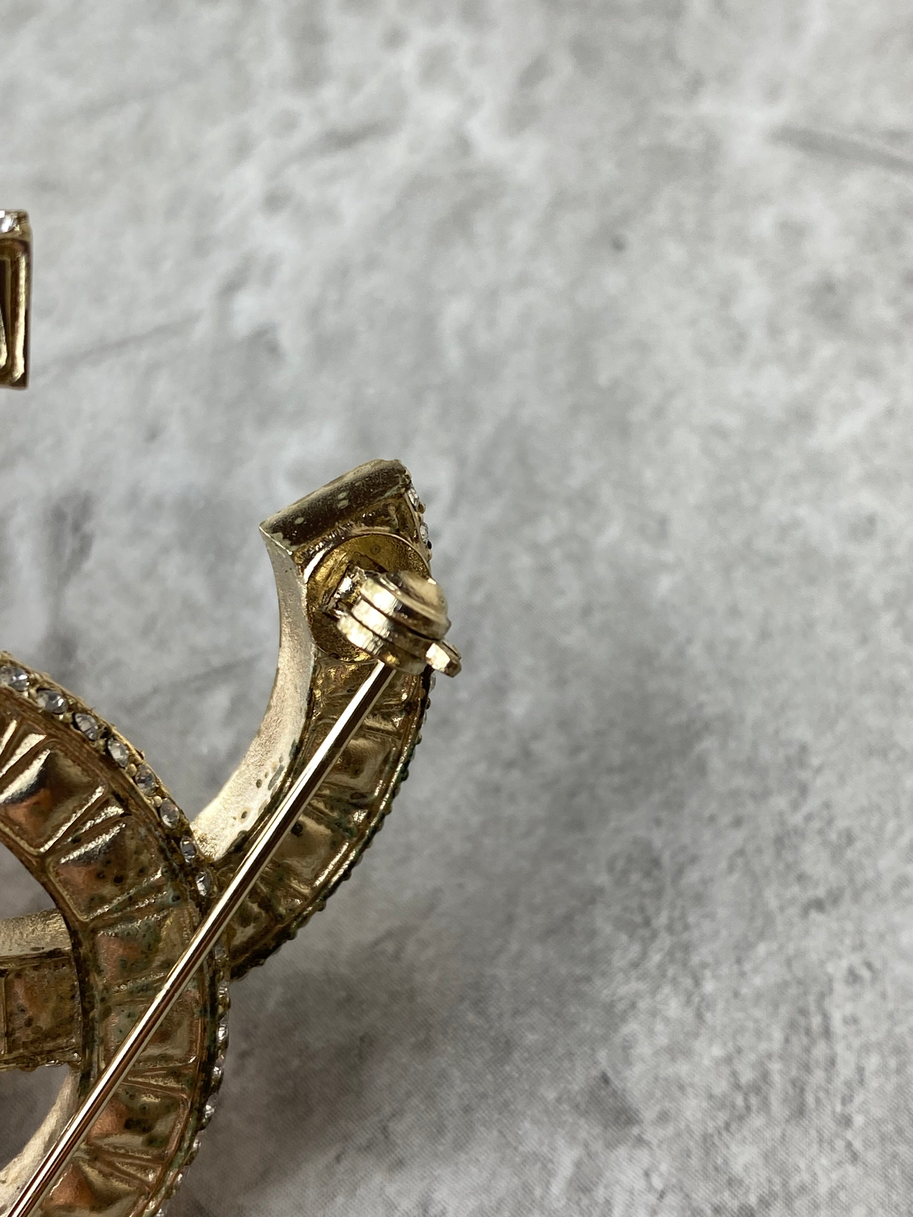 Chanel Gold CC Crystal Brooch-Brooch-Chanel-The Closet Egypt