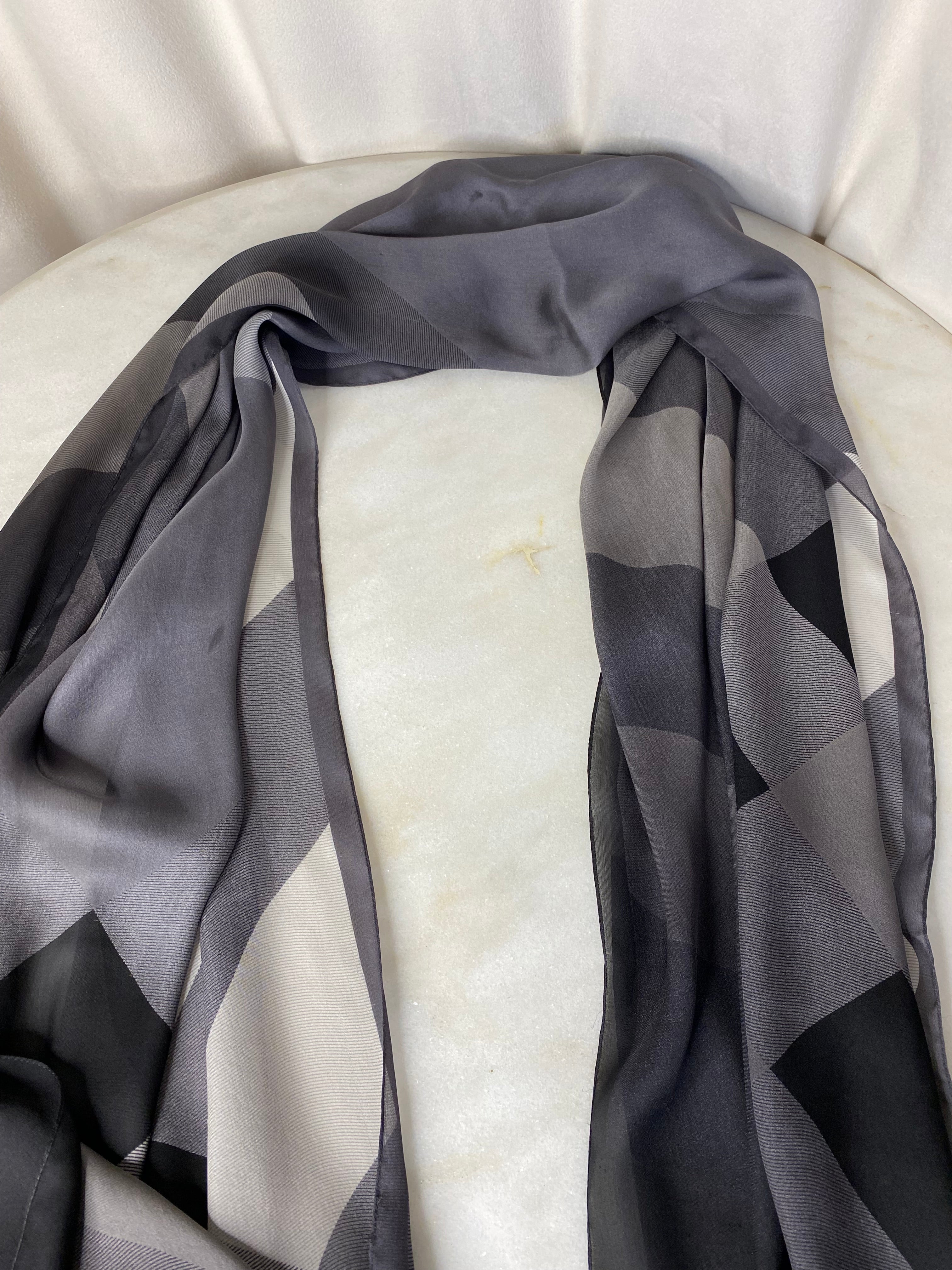 Burberry Tricolor Long Silk Scarf