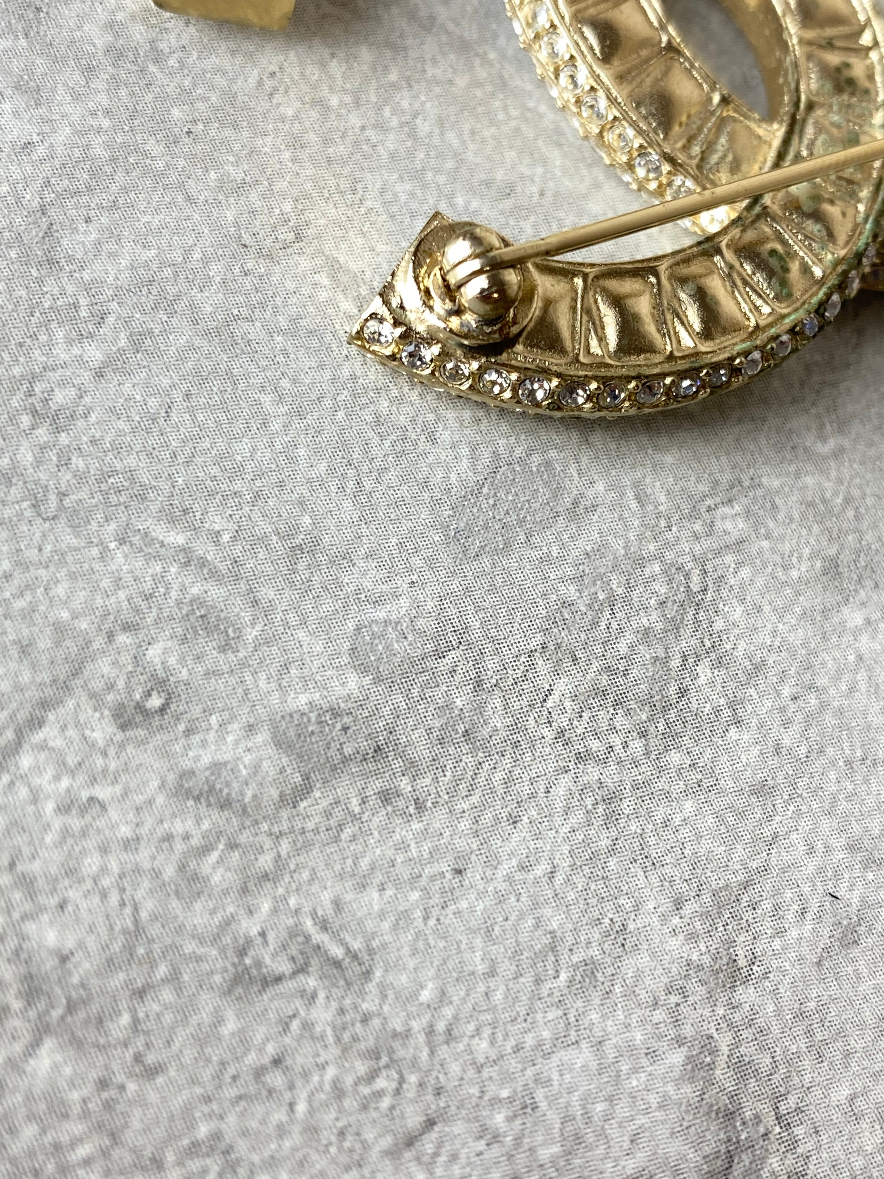 Chanel Gold CC Crystal Brooch-Brooch-Chanel-The Closet Egypt