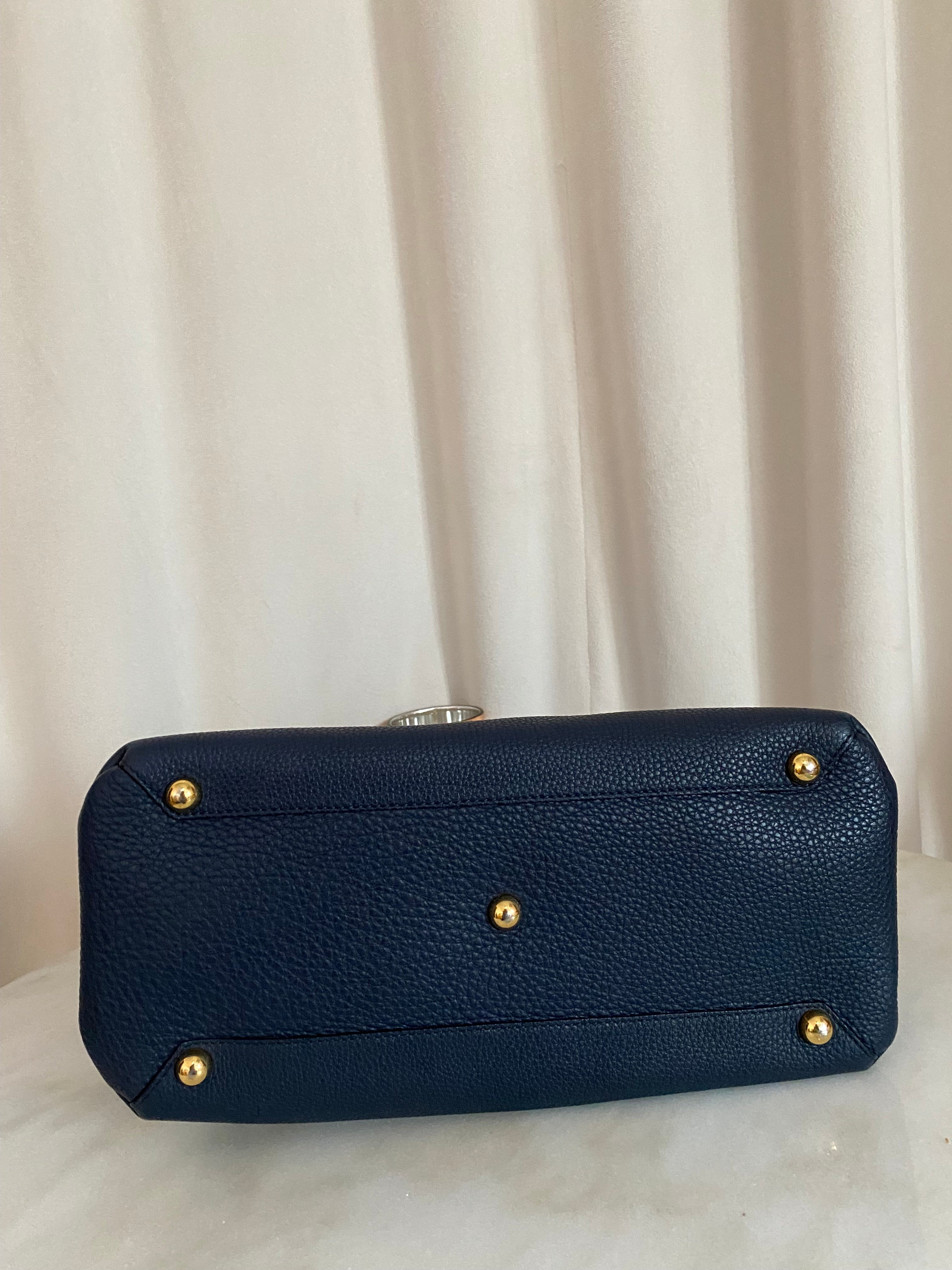 Burberry Navy Blue Medium Banner Top Handle Bag-handbag-Burberry-The Closet Egypt
