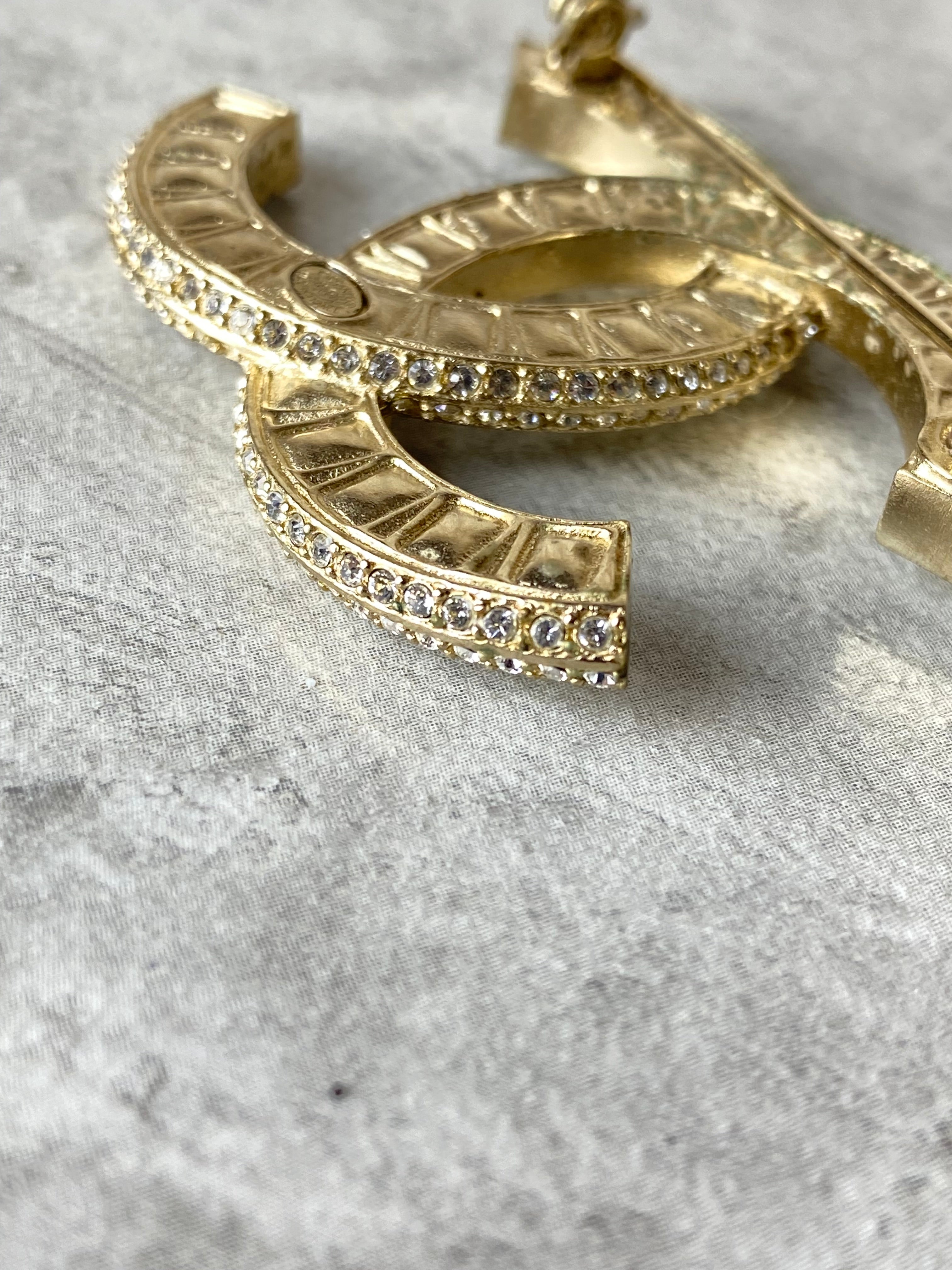 Chanel Gold CC Crystal Brooch-Brooch-Chanel-The Closet Egypt