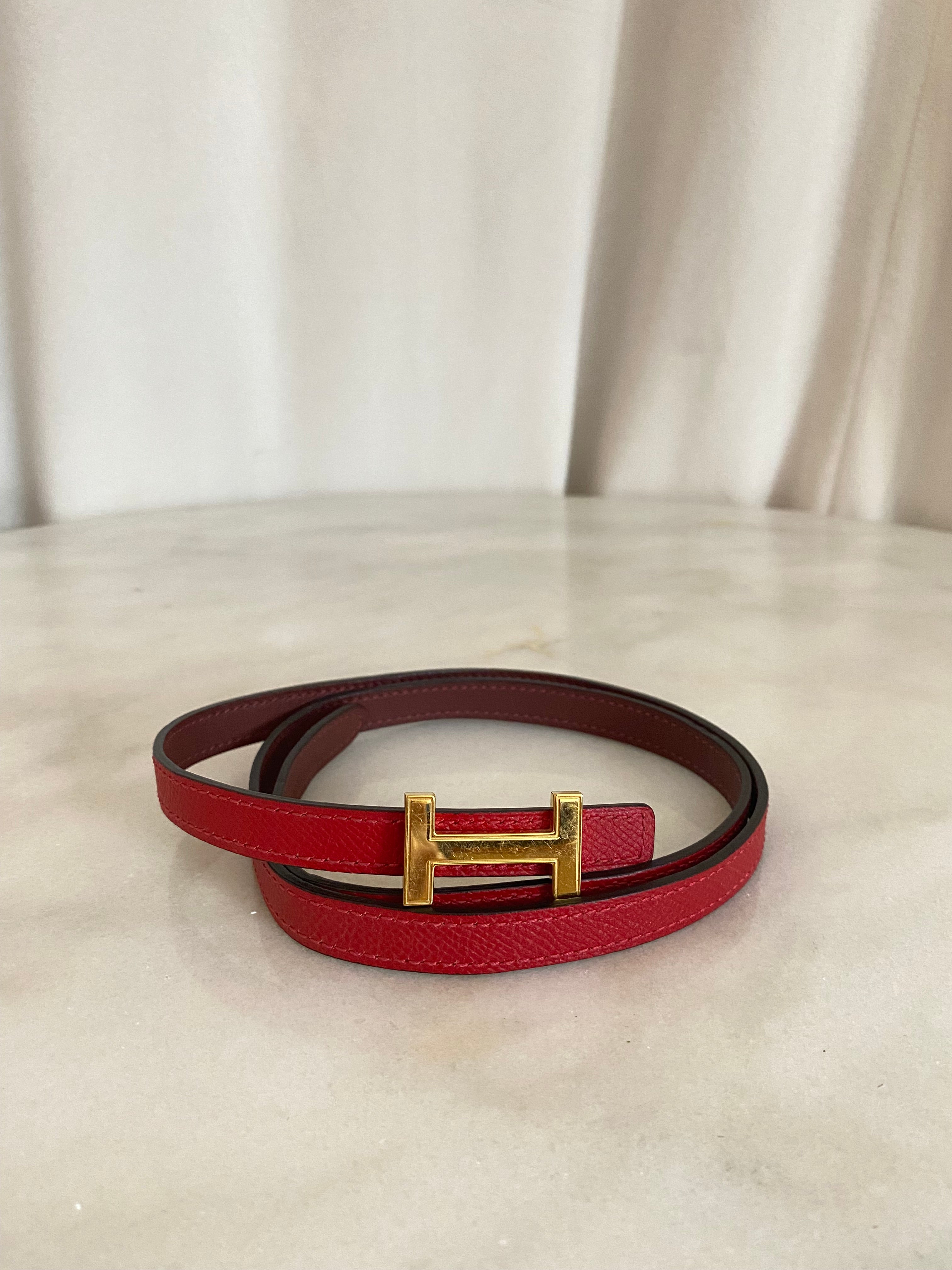 Hermes Red H Belt-Belt-Hermes-The Closet Egypt