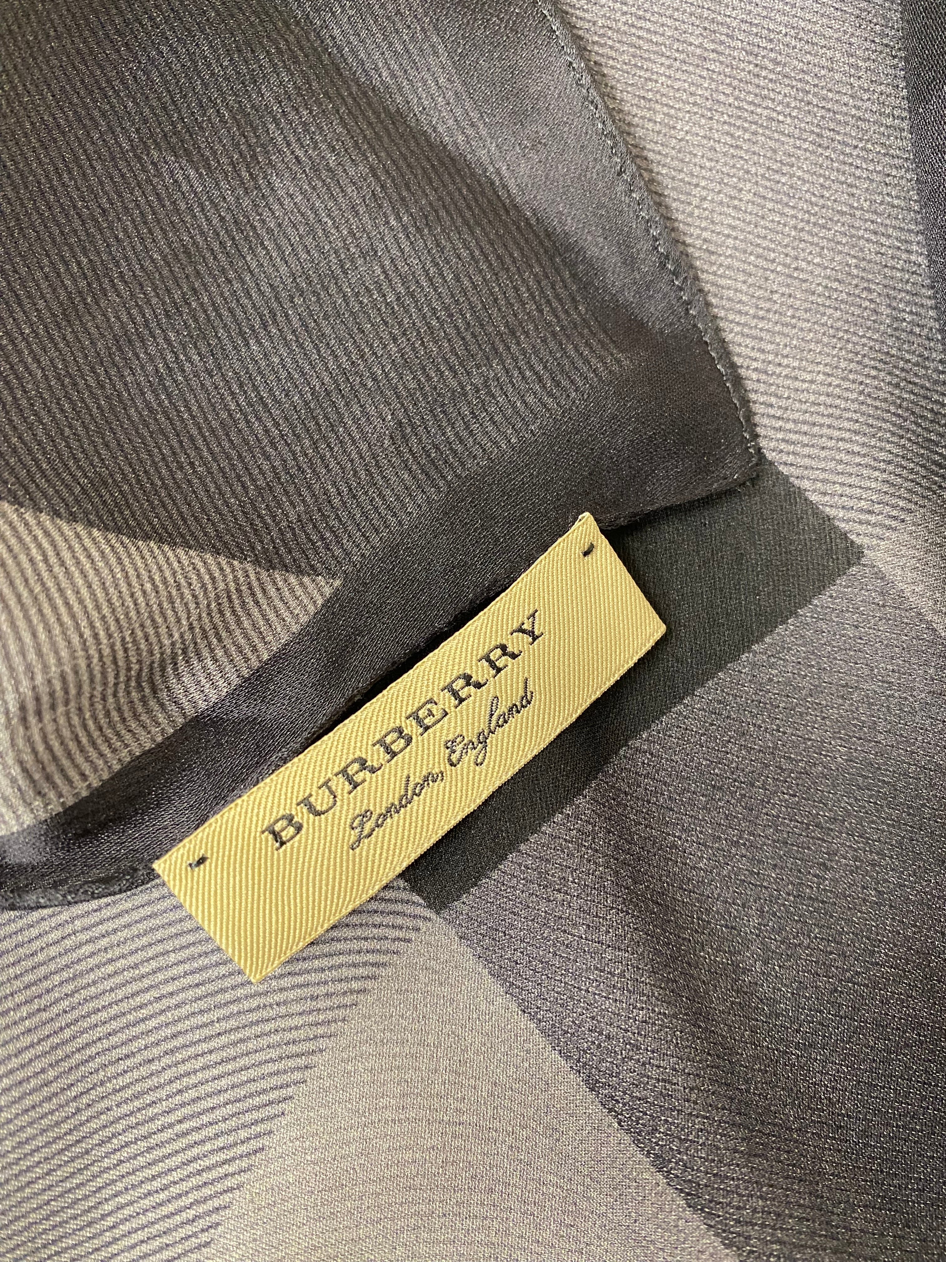 Burberry Tricolor Long Silk Scarf