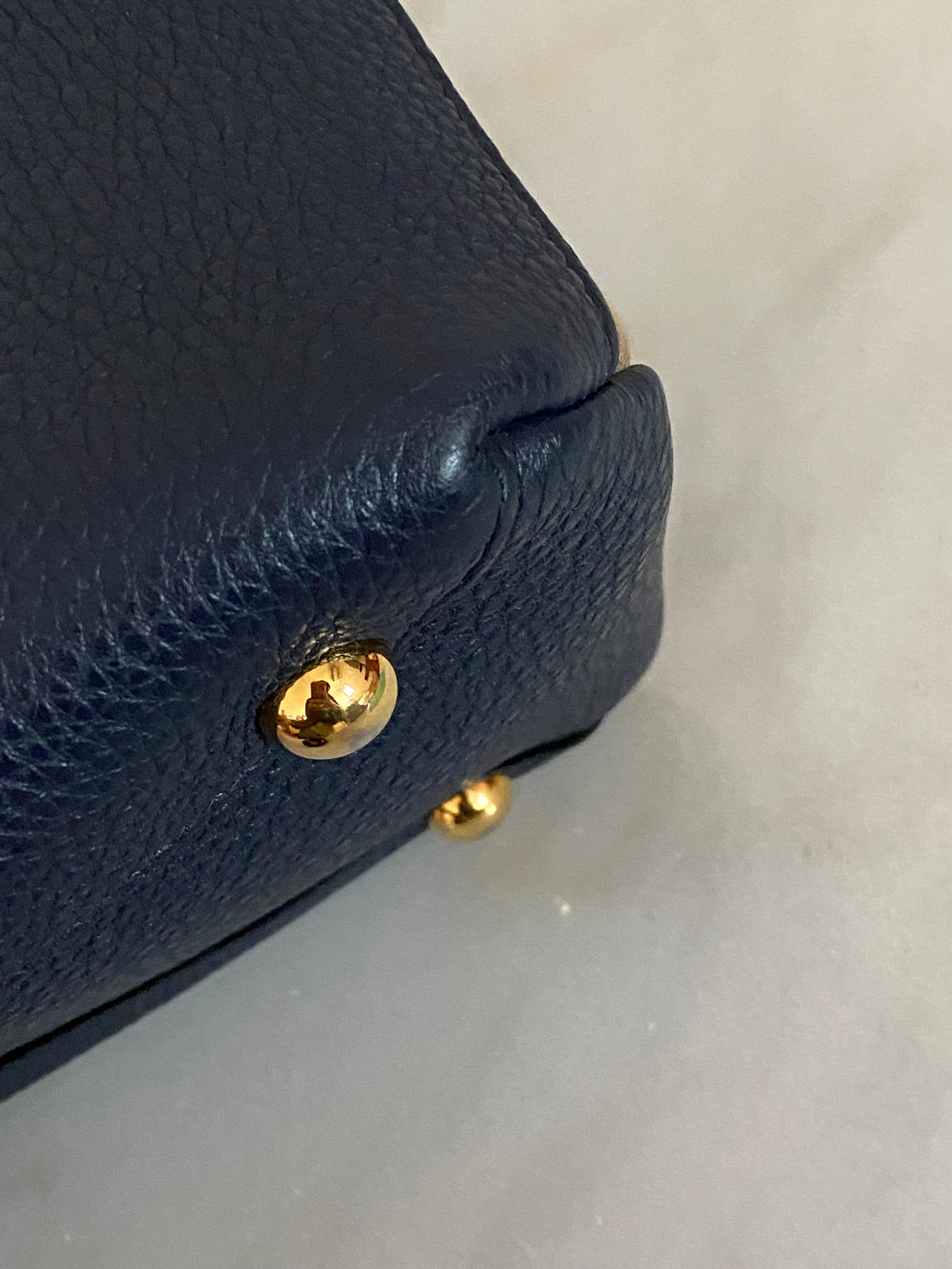 Burberry Navy Blue Medium Banner Top Handle Bag-handbag-Burberry-The Closet Egypt