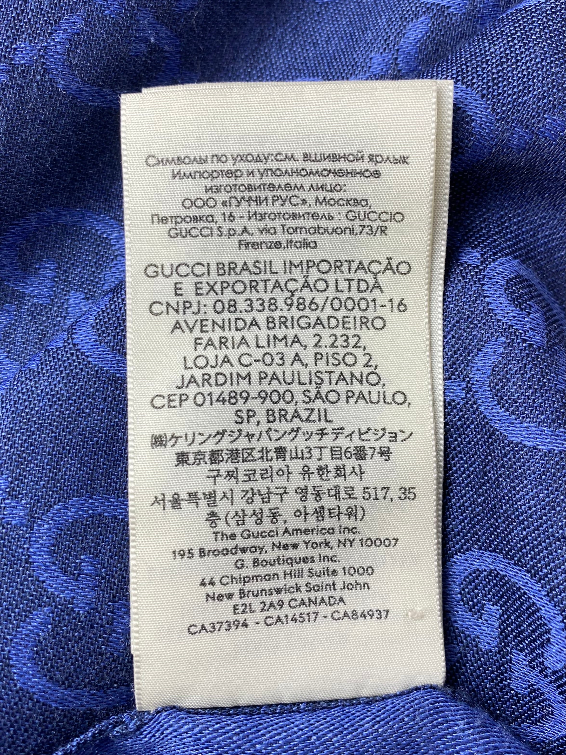 Gucci Blue GG Wool Silk Rectangle Scarf-Scarf-Gucci-The Closet Egypt