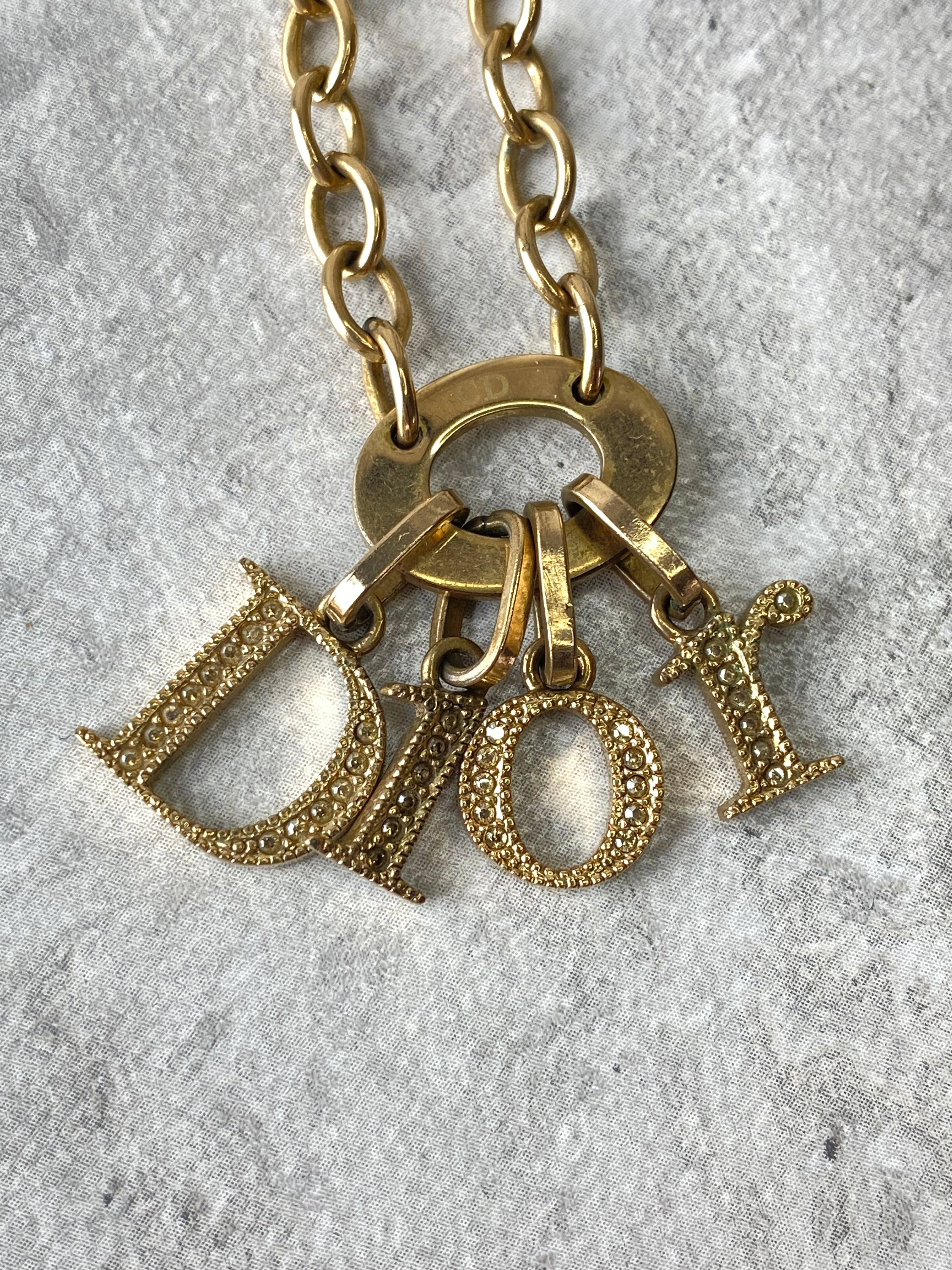 Christian Dior Gold with Litters Necklace-Necklaces-Christian Dior-The Closet Egypt