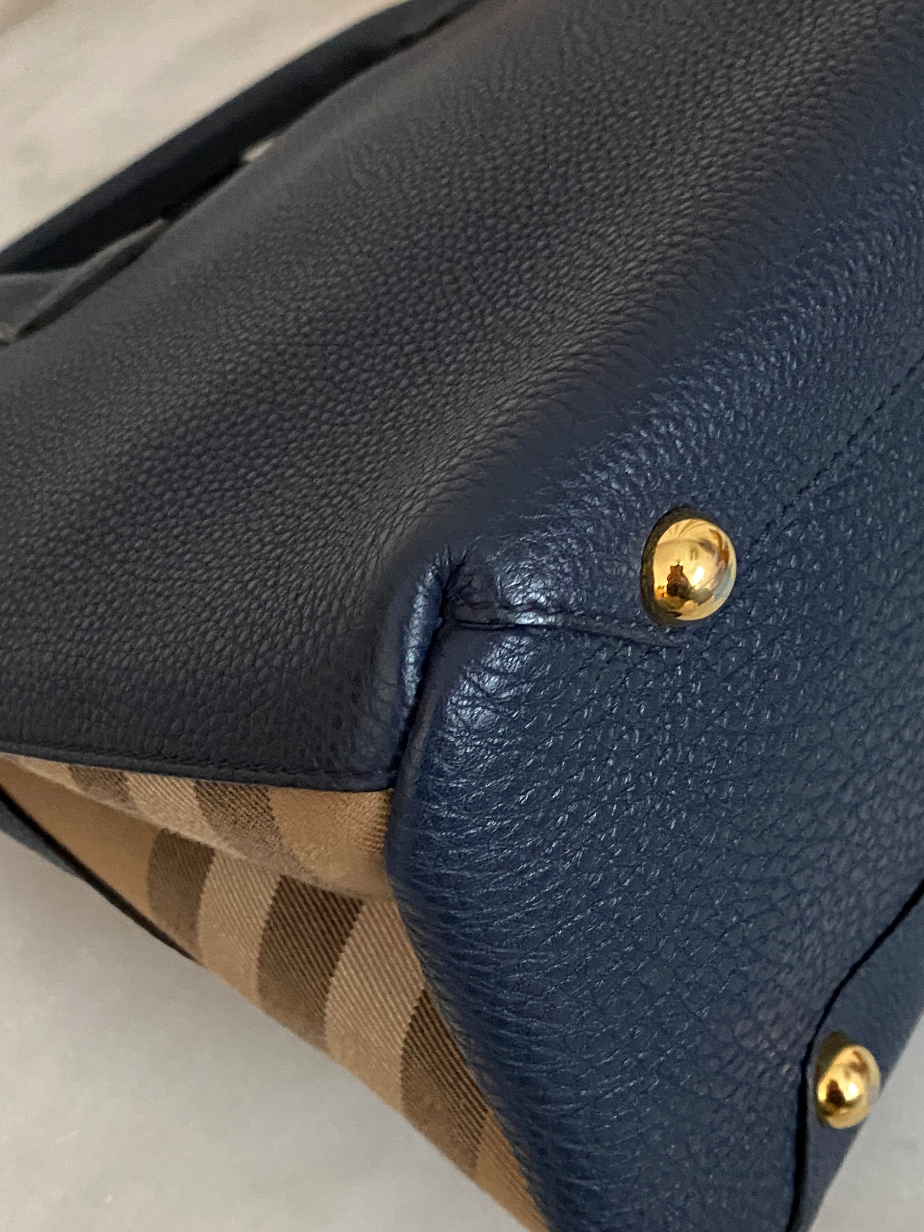 Burberry Navy Blue Medium Banner Top Handle Bag-handbag-Burberry-The Closet Egypt