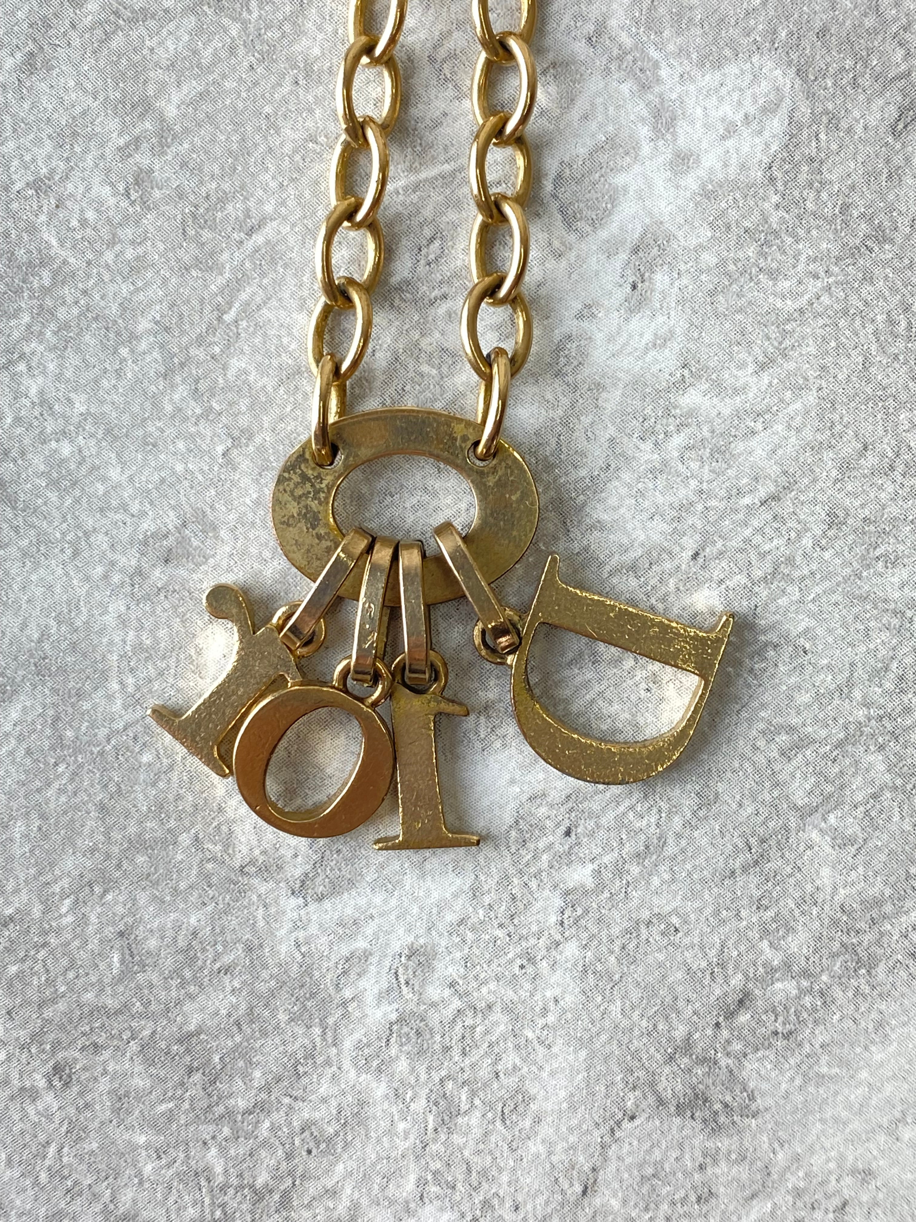 Christian Dior Gold with Litters Necklace-Necklaces-Christian Dior-The Closet Egypt