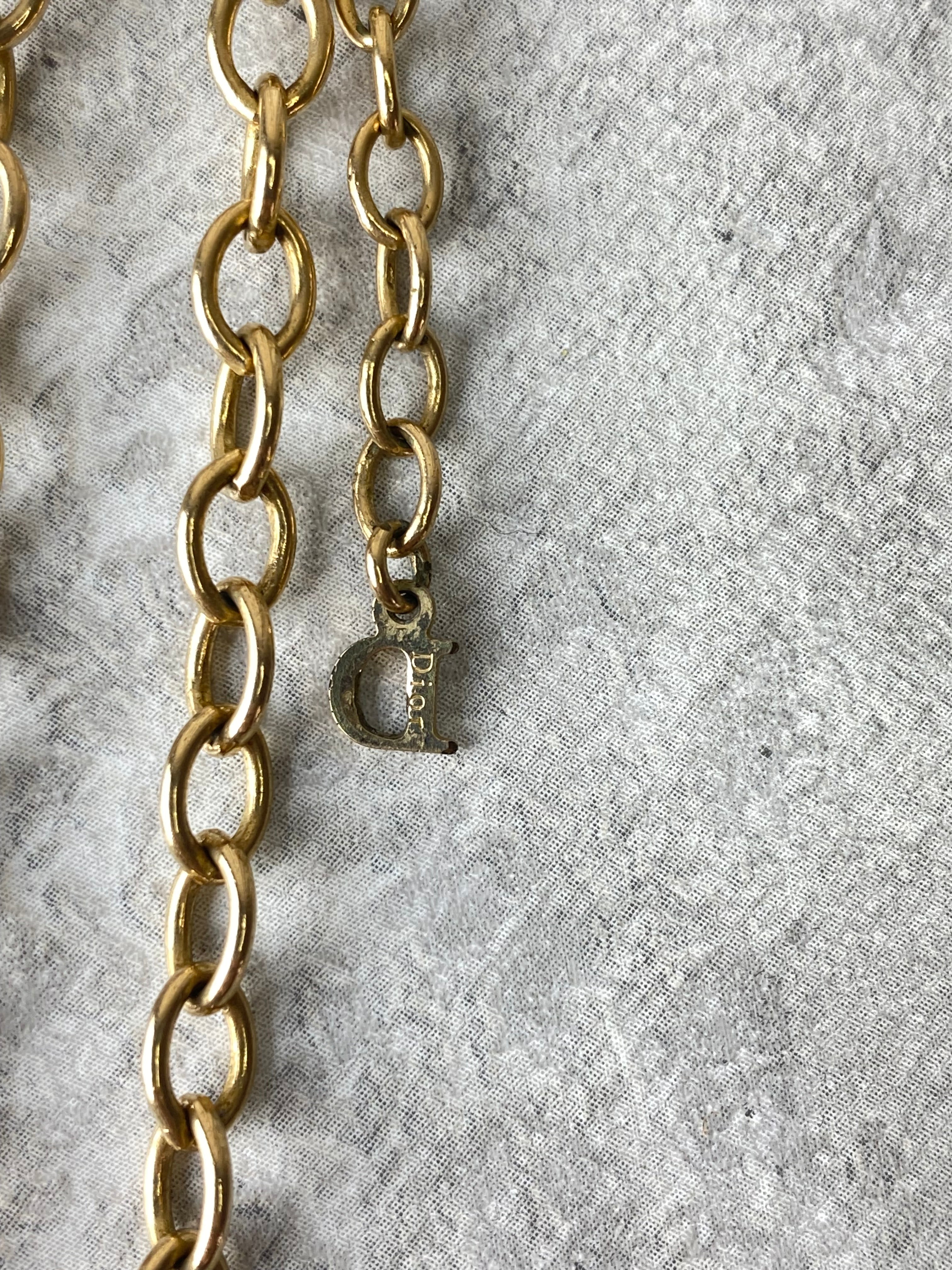 Christian Dior Gold with Litters Necklace-Necklaces-Christian Dior-The Closet Egypt