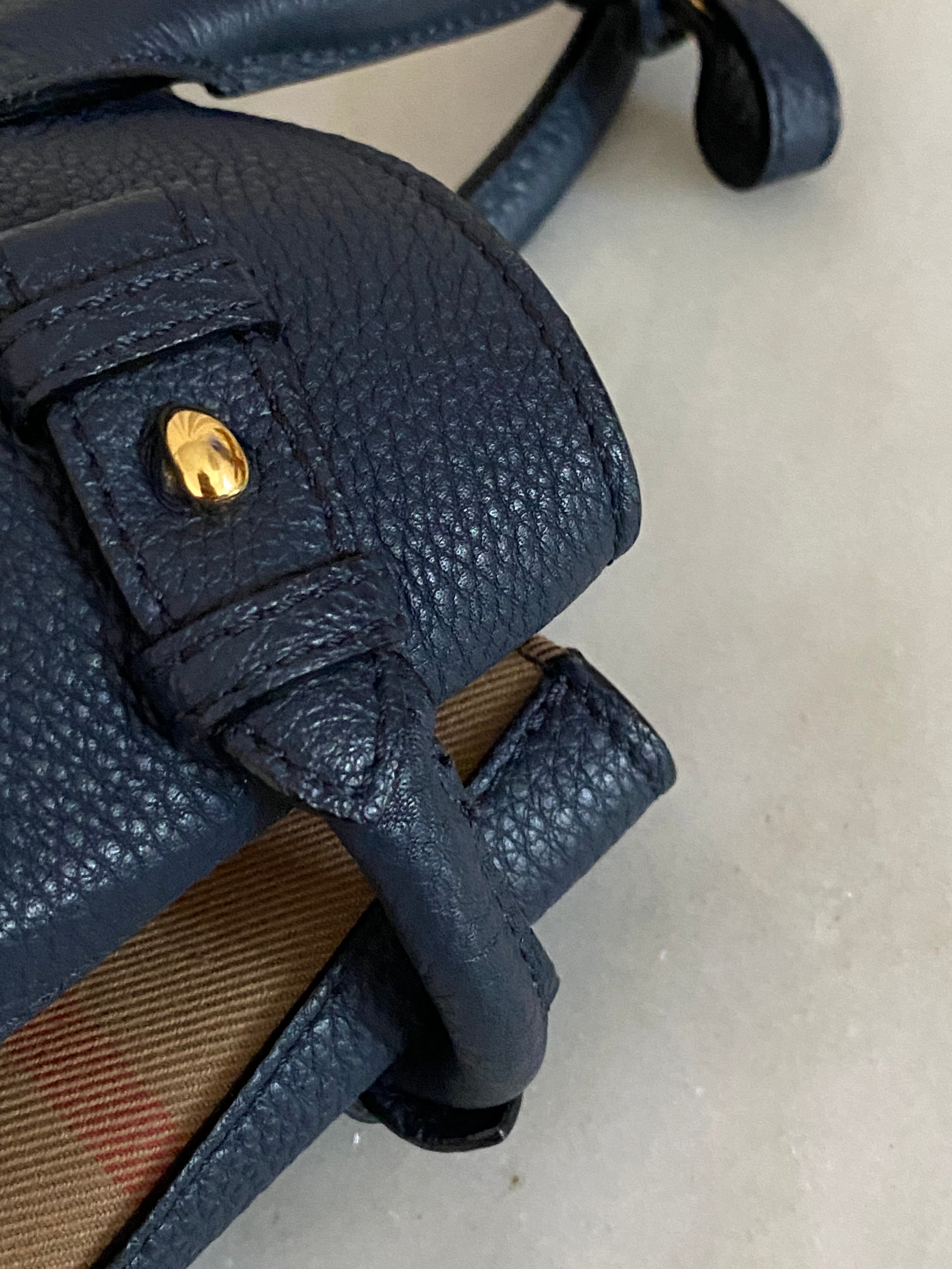 Burberry Navy Blue Medium Banner Top Handle Bag-handbag-Burberry-The Closet Egypt
