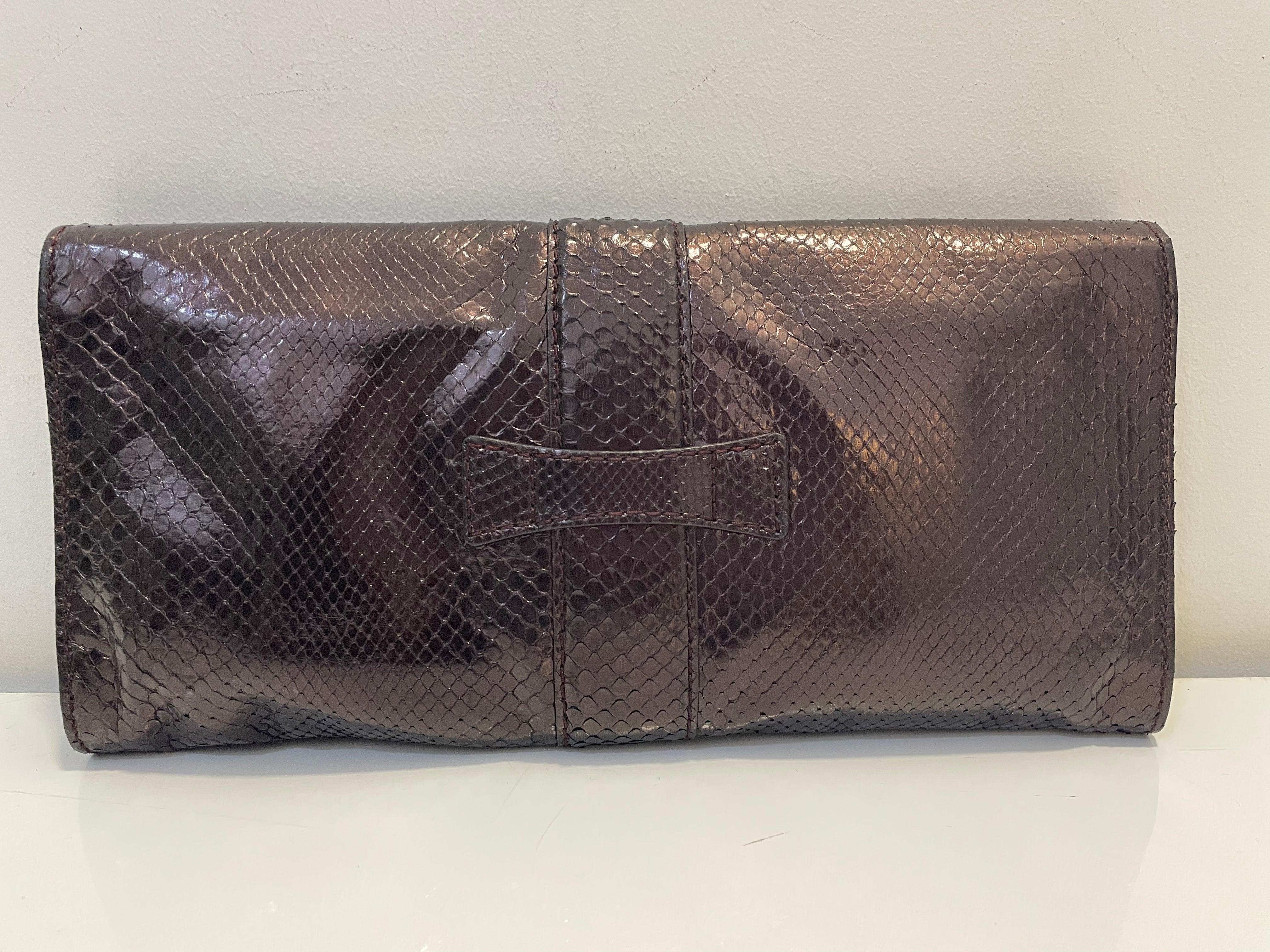 Gucci Burgundy Python Stirrup Clutch-Clutch-Gucci-The Closet Egypt