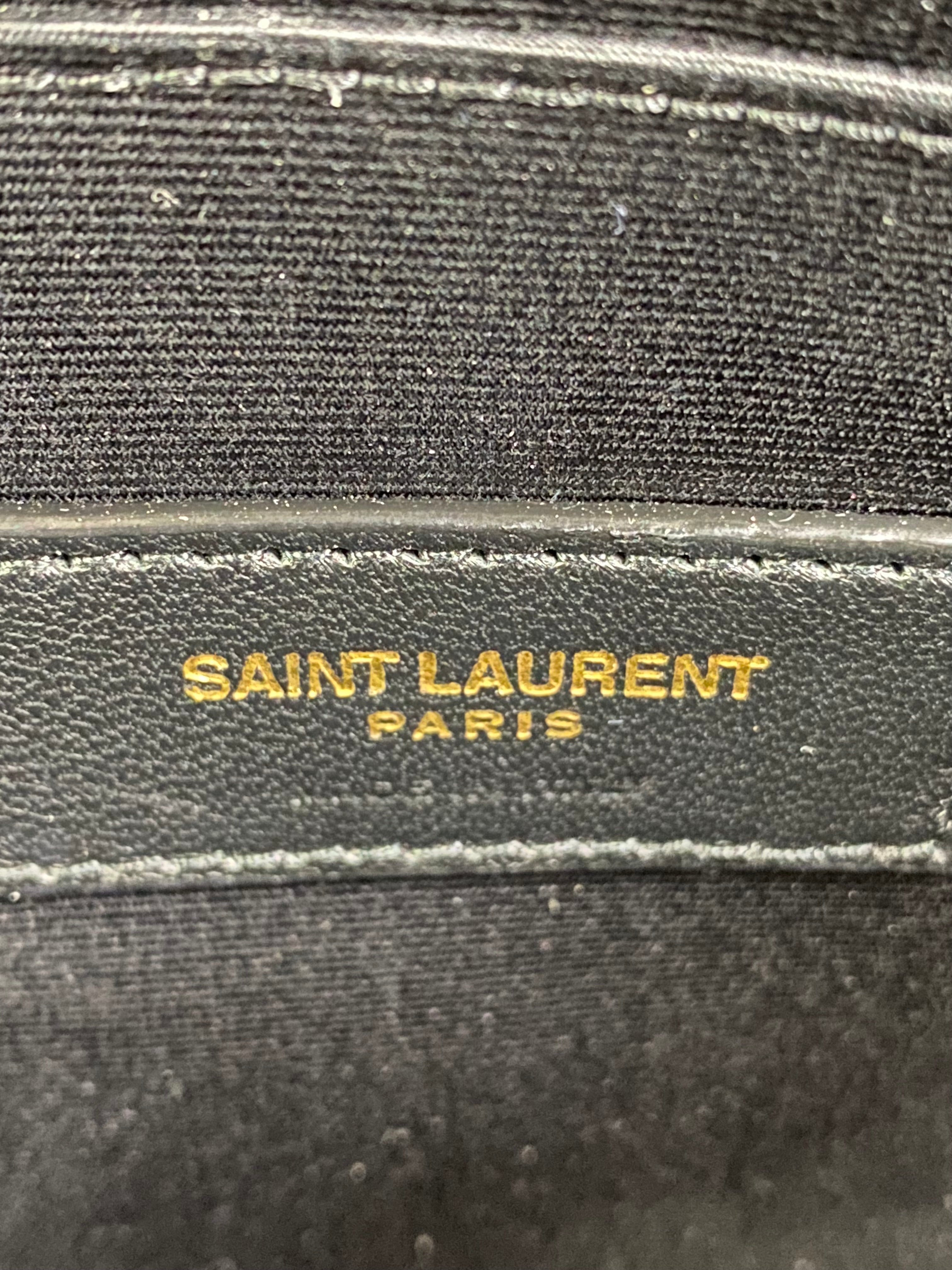 YSL Black Cassandre Classic Tablet Clutch