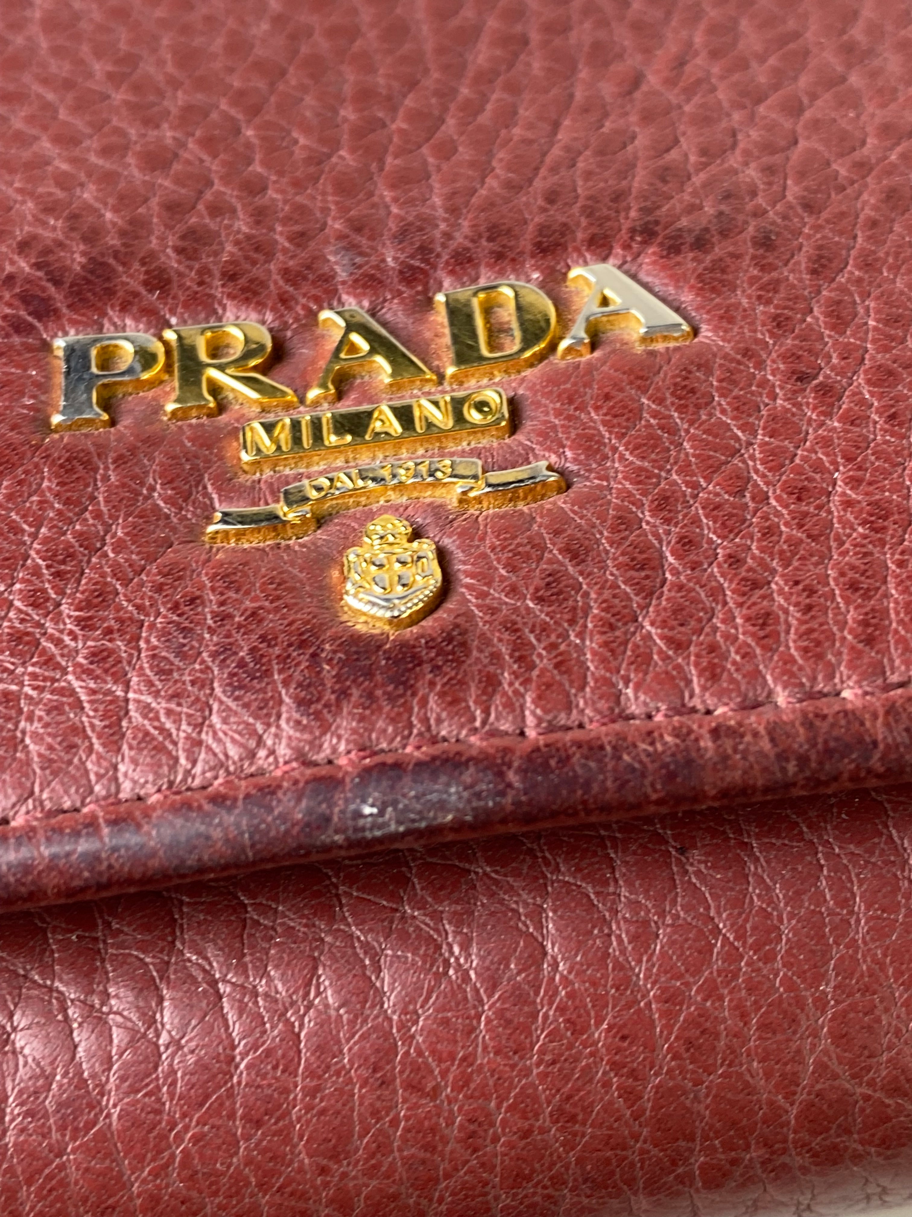 Prada Burgundy Long Wallet-wallet-Prada-The Closet Egypt