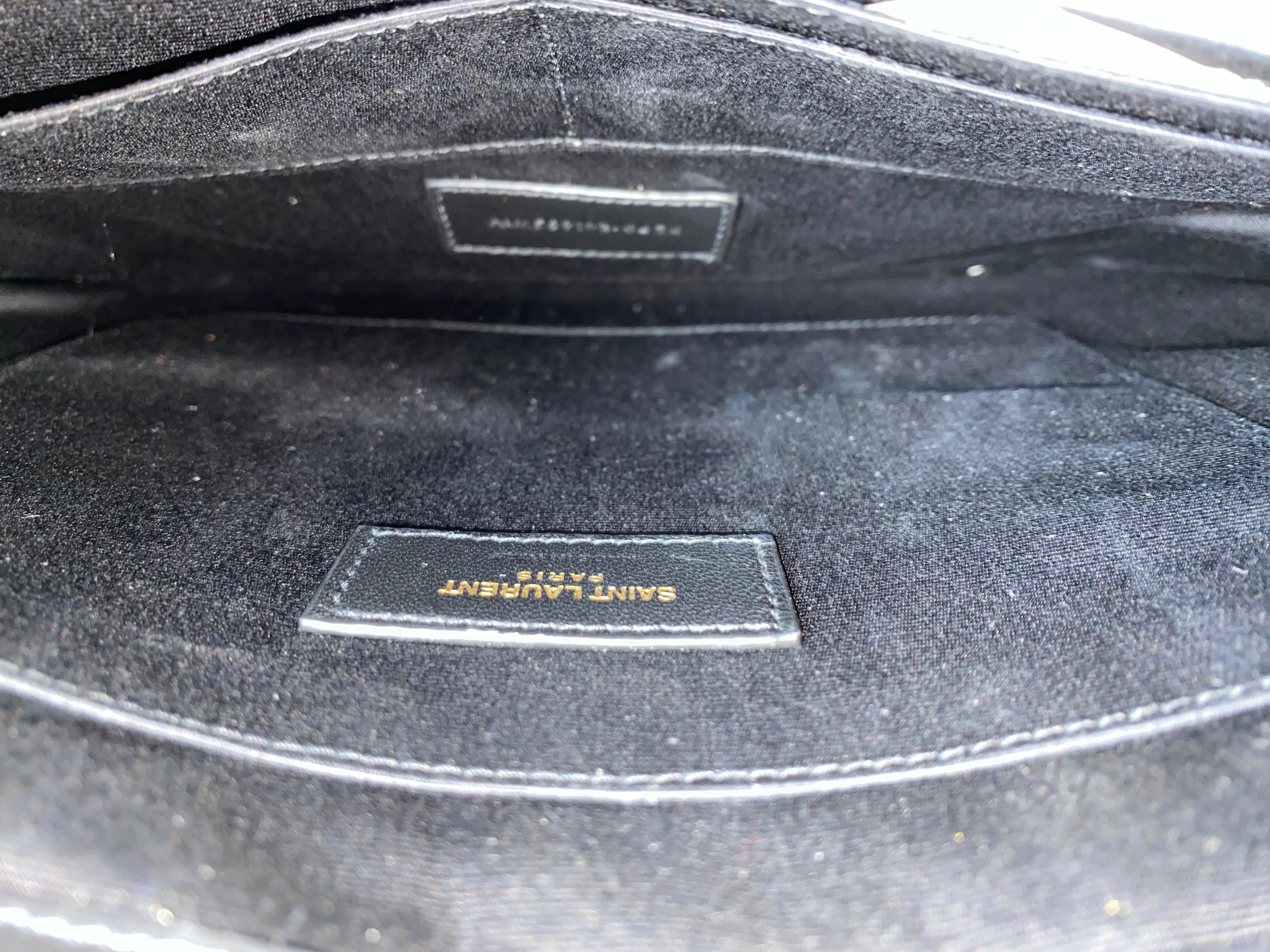 YSL Black Cassandre Classic Tablet Clutch