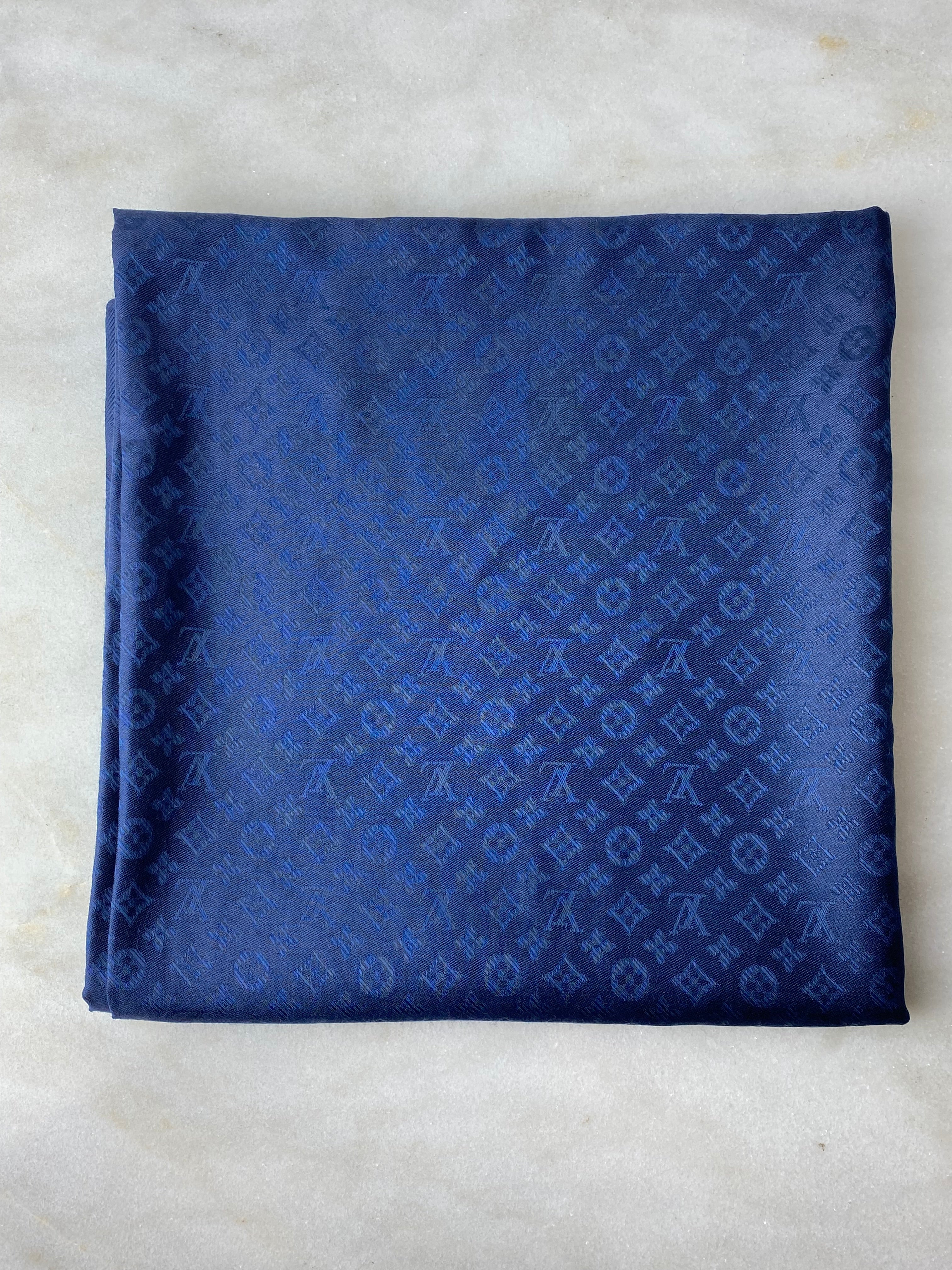 Louis Vuitton Navy Blue Monogram Evermore Shawl-Shawl-Louis Vuitton-The Closet Egypt