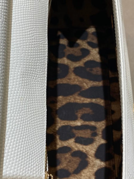 Dolce & Gabbana White Iguana Print Crystal Sicily Medium Bag-handbag-Dolce & Gabbana-The Closet Egypt