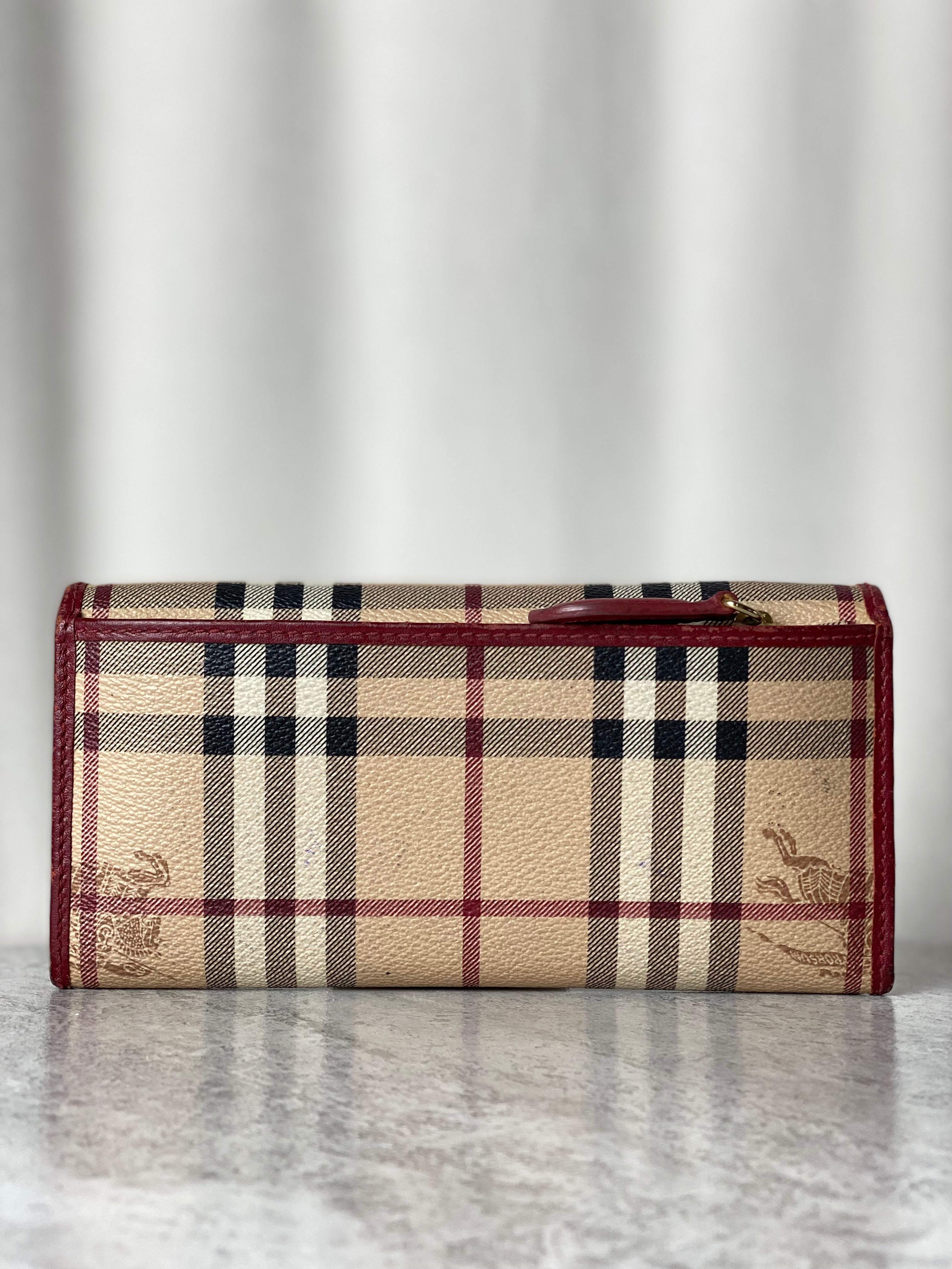 Burberry Red Haymarket Flap Long Wallet-wallet-Burberry-The Closet Egypt