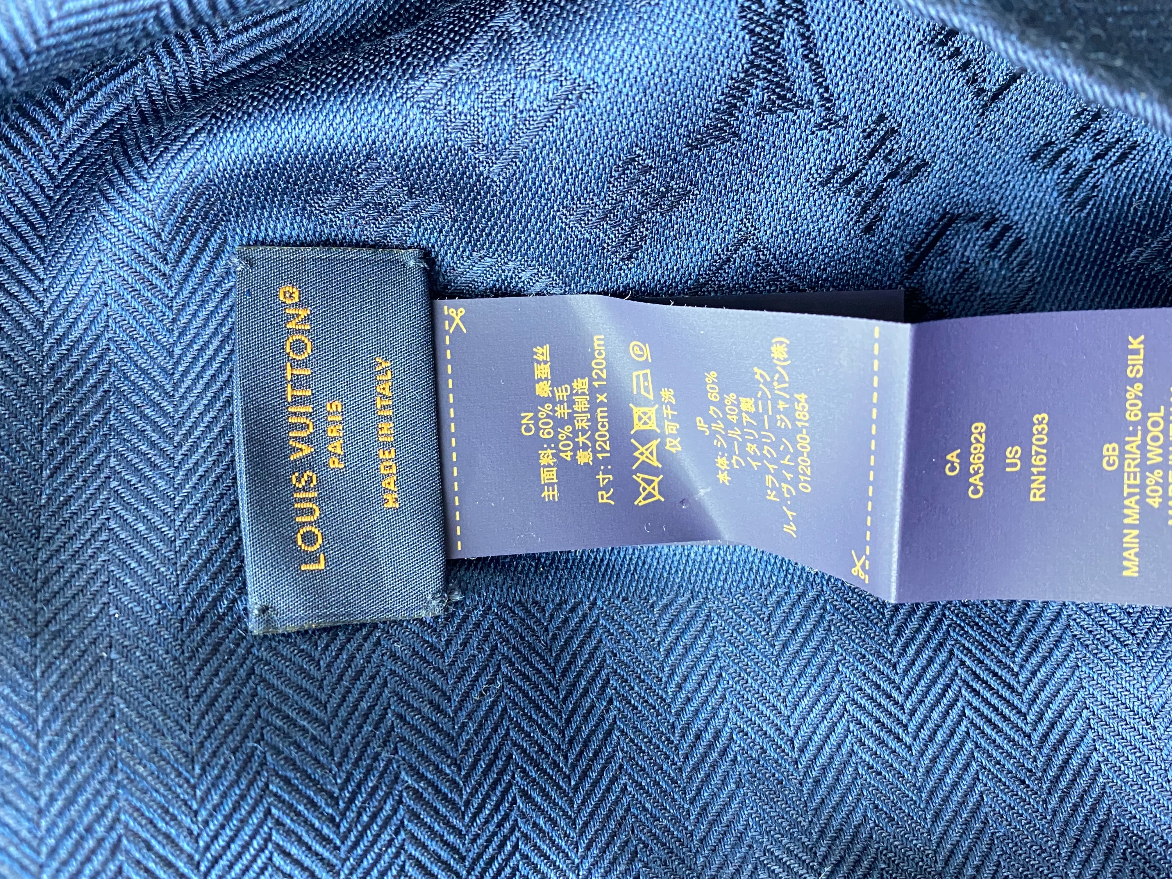 Louis Vuitton Navy Blue Monogram Evermore Shawl-Shawl-Louis Vuitton-The Closet Egypt