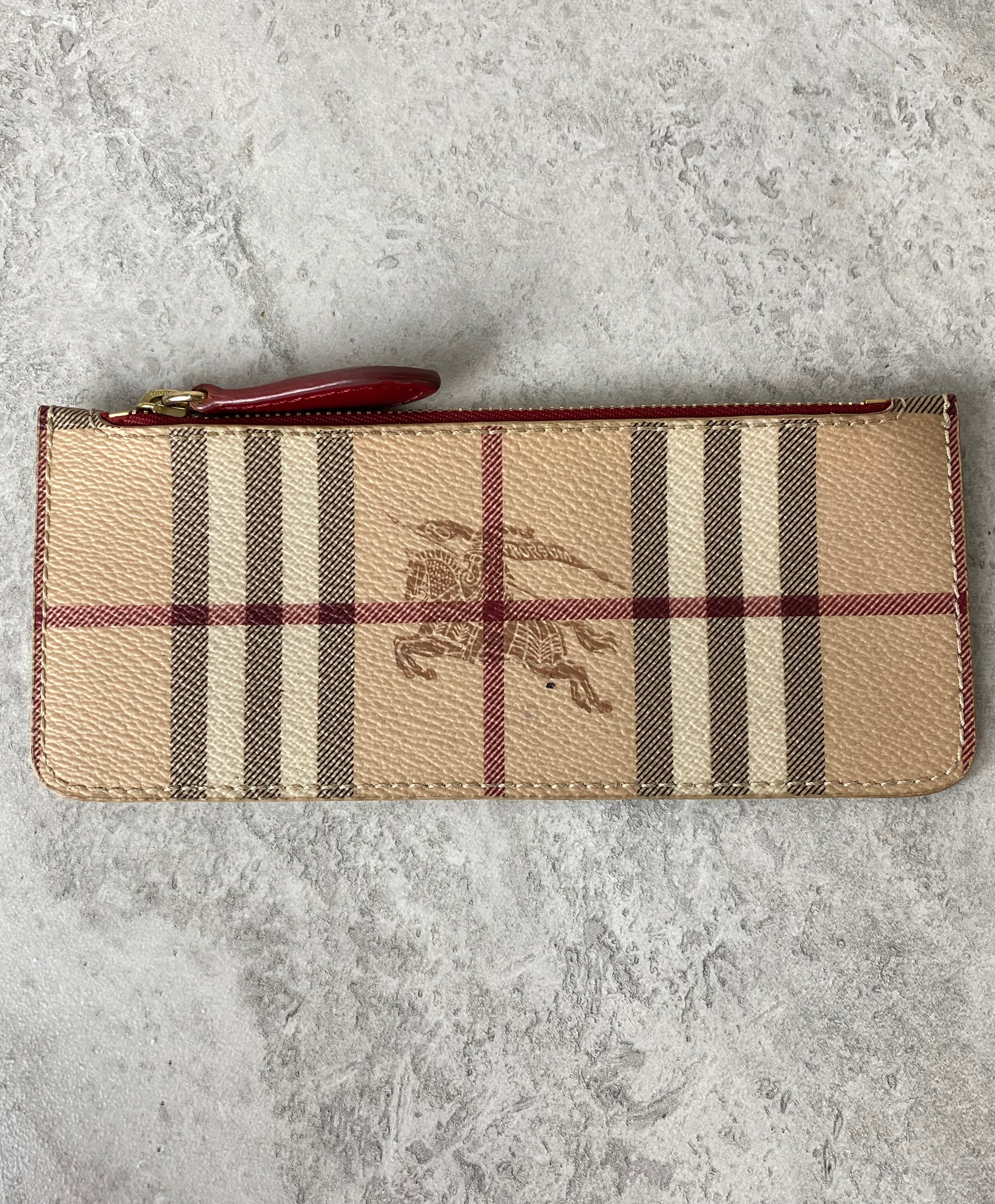 Burberry Red Haymarket Flap Long Wallet-wallet-Burberry-The Closet Egypt