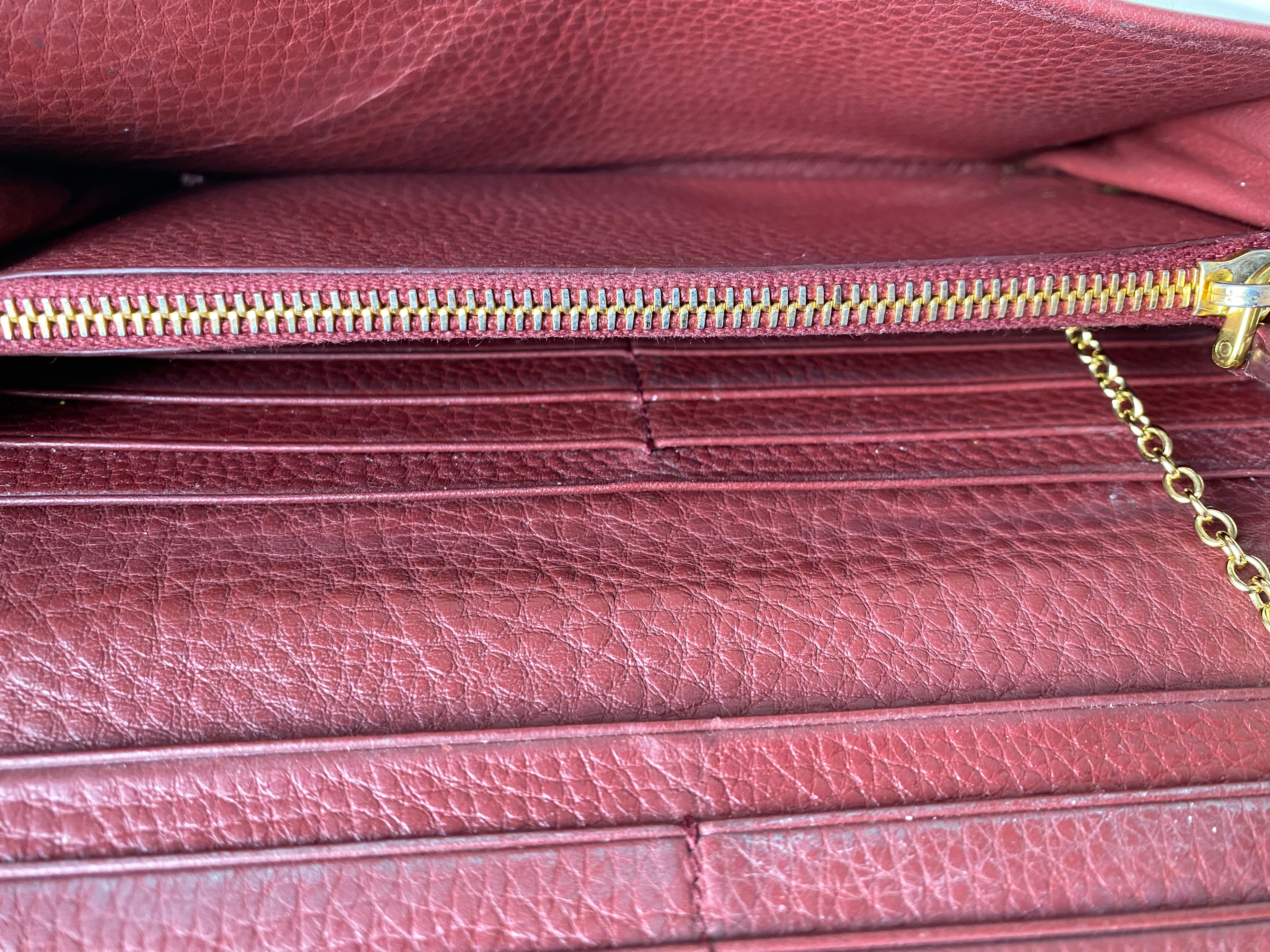Prada Burgundy Long Wallet-wallet-Prada-The Closet Egypt