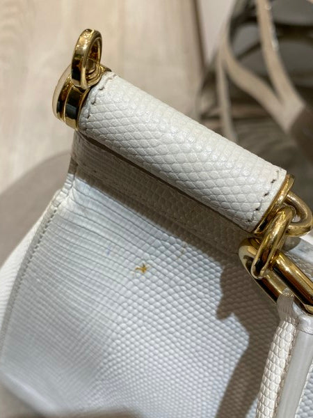 Dolce & Gabbana White Iguana Print Crystal Sicily Medium Bag-handbag-Dolce & Gabbana-The Closet Egypt